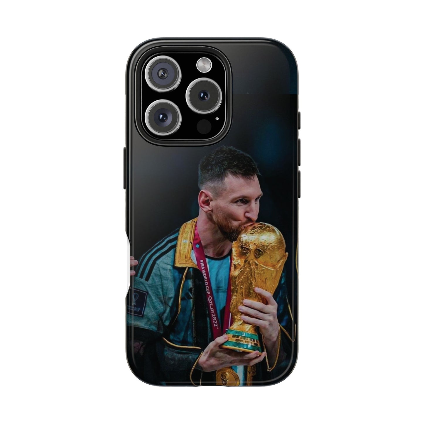 Messi World Cup Champion Tough Phone Case - Messi Trophy Design