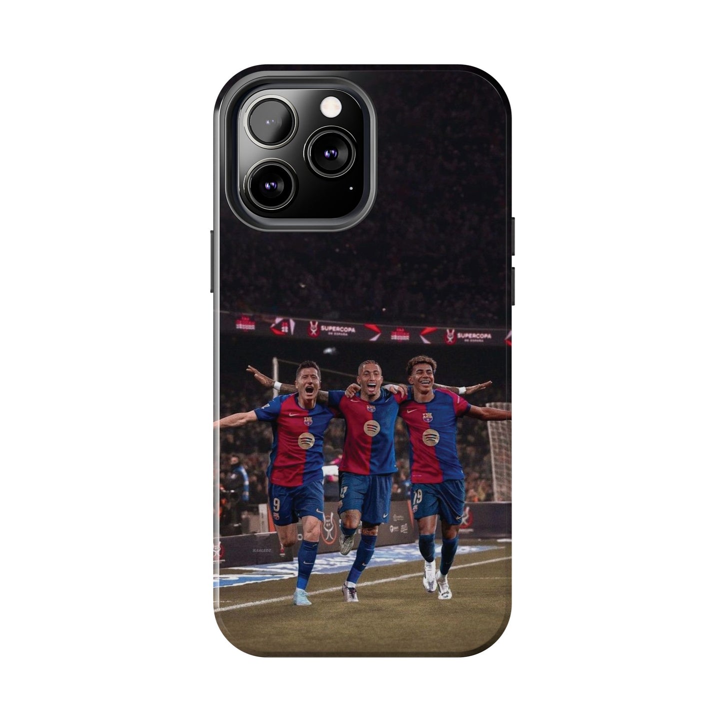 Lewandowski, Raphinha, Lamine Yamal Soccer Team Tough Phone Case - Durable Protection for Fans!