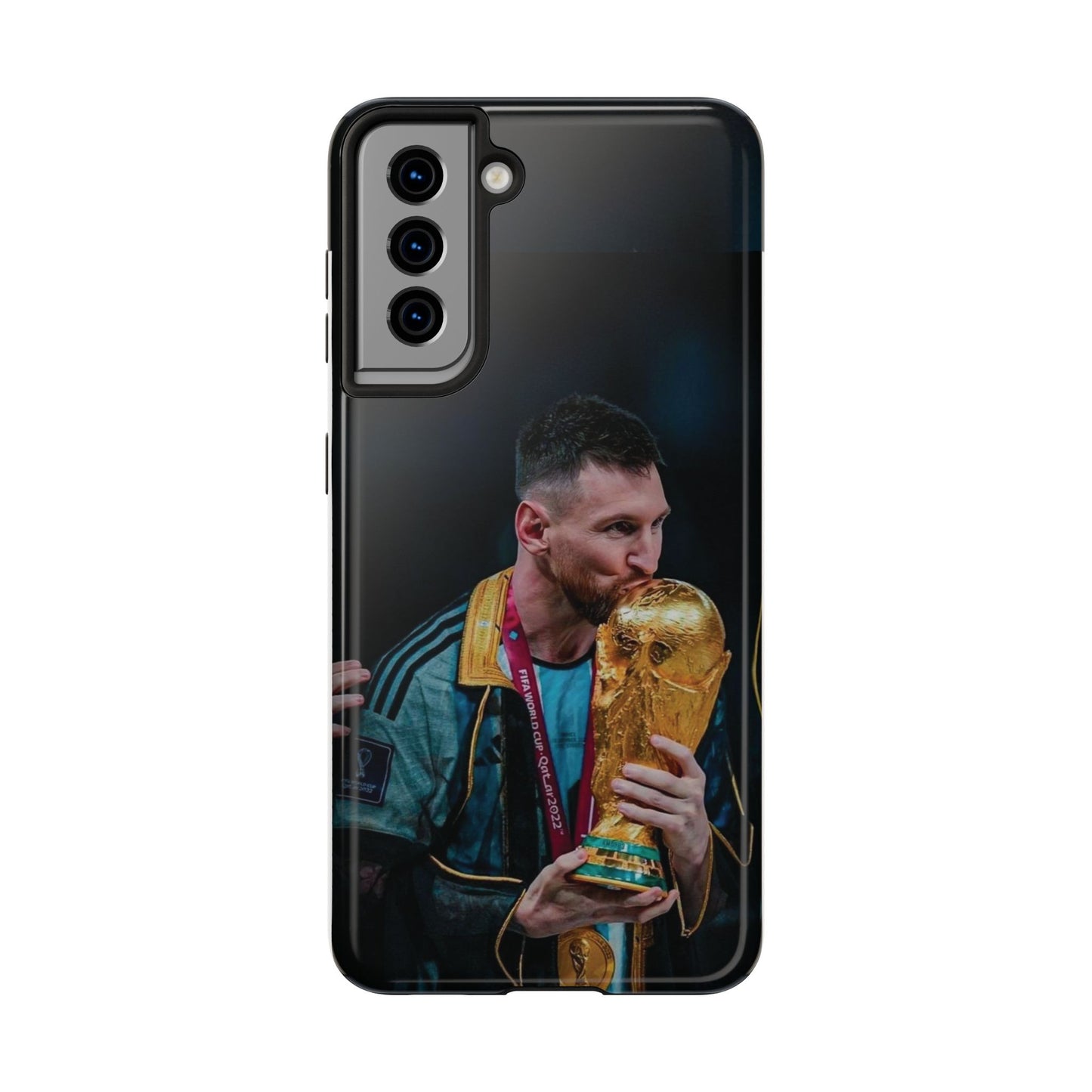 Messi World Cup Champion Tough Phone Case - Messi Trophy Design