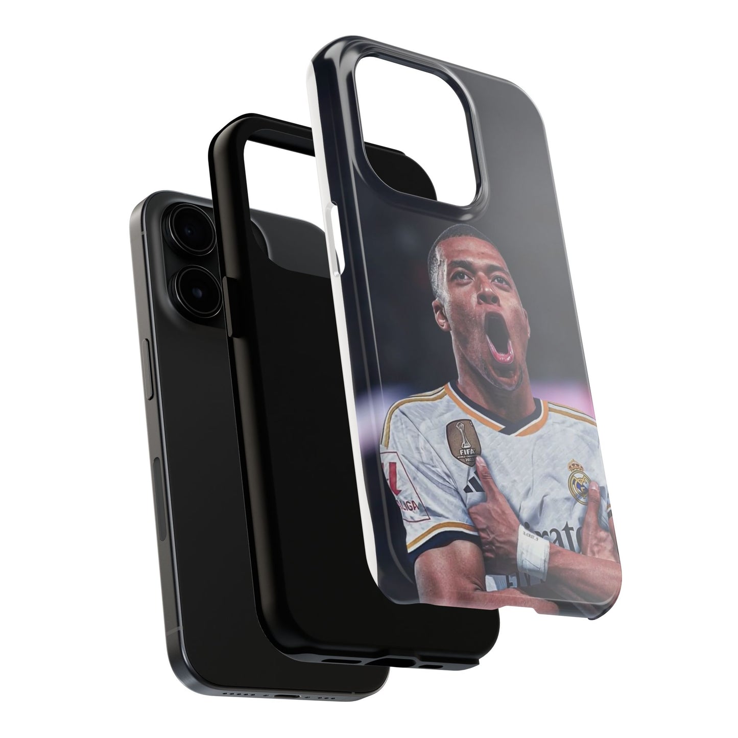 Kylian Mbappé Sporty Tough Phone Case with Goal Celebration Design