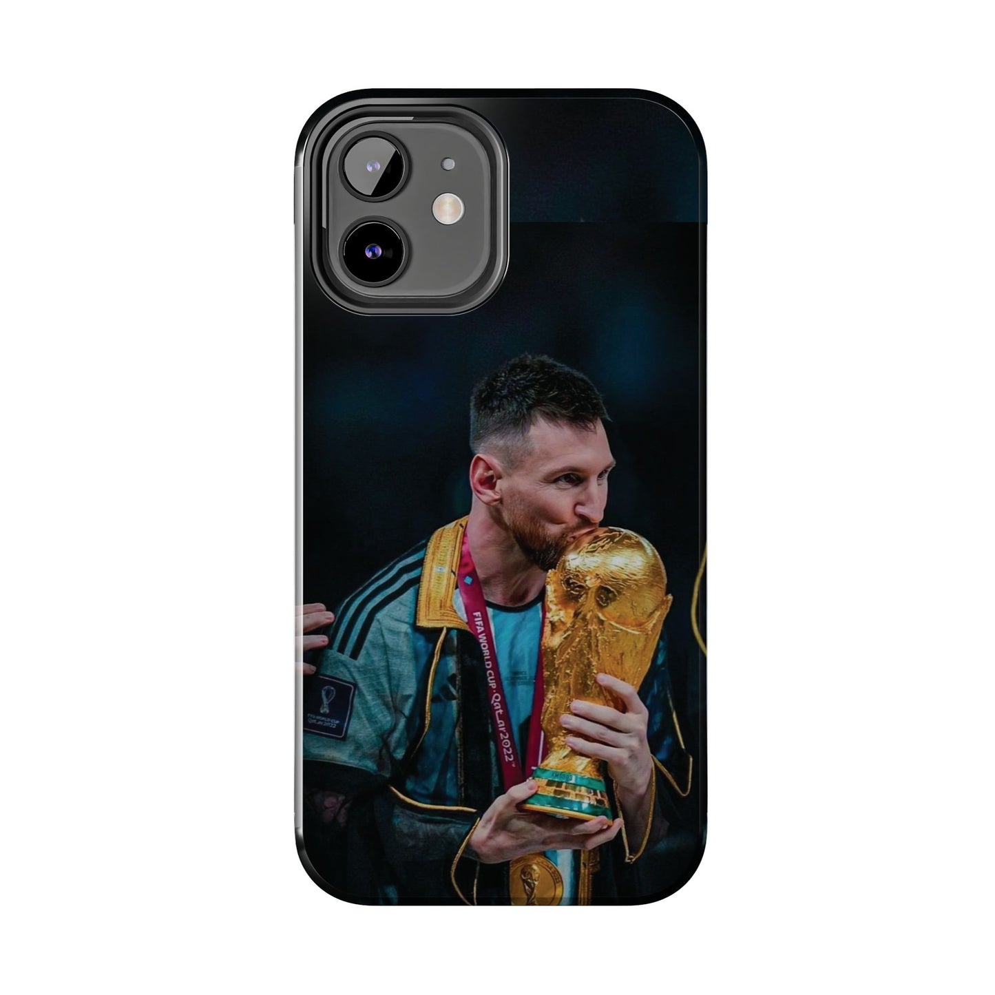Messi World Cup Champion Tough Phone Case - Messi Trophy Design