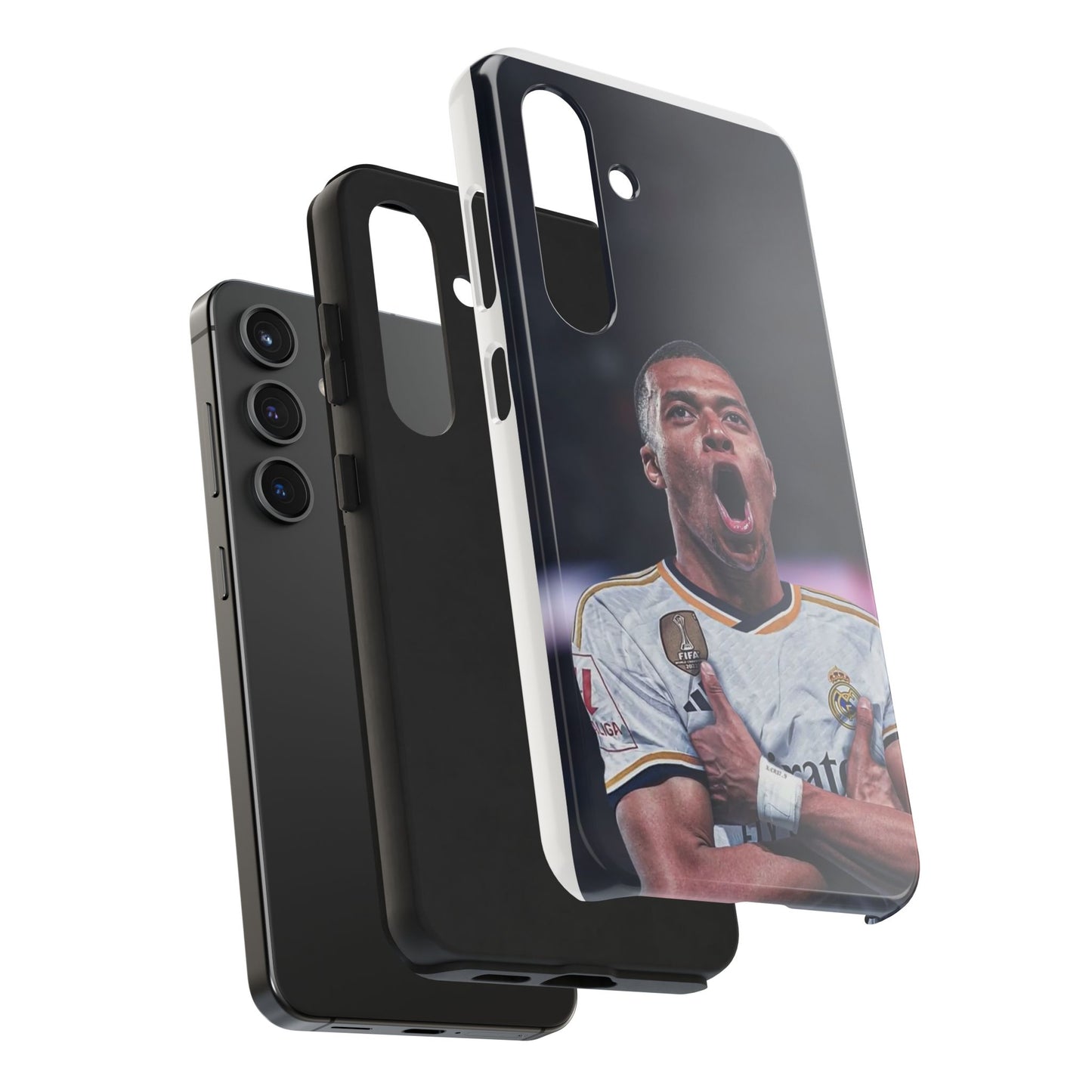 Kylian Mbappé Sporty Tough Phone Case with Goal Celebration Design