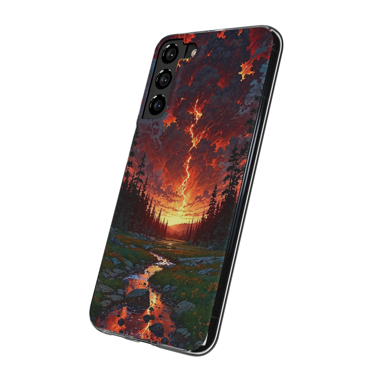 Nature-Inspired Soft Phone Case - Vibrant Sunset Design