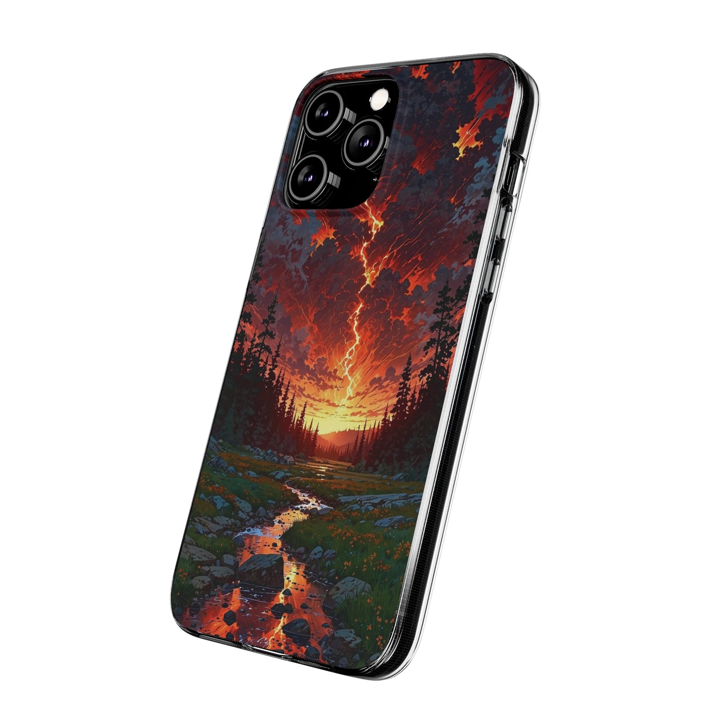 Nature-Inspired Soft Phone Case - Vibrant Sunset Design