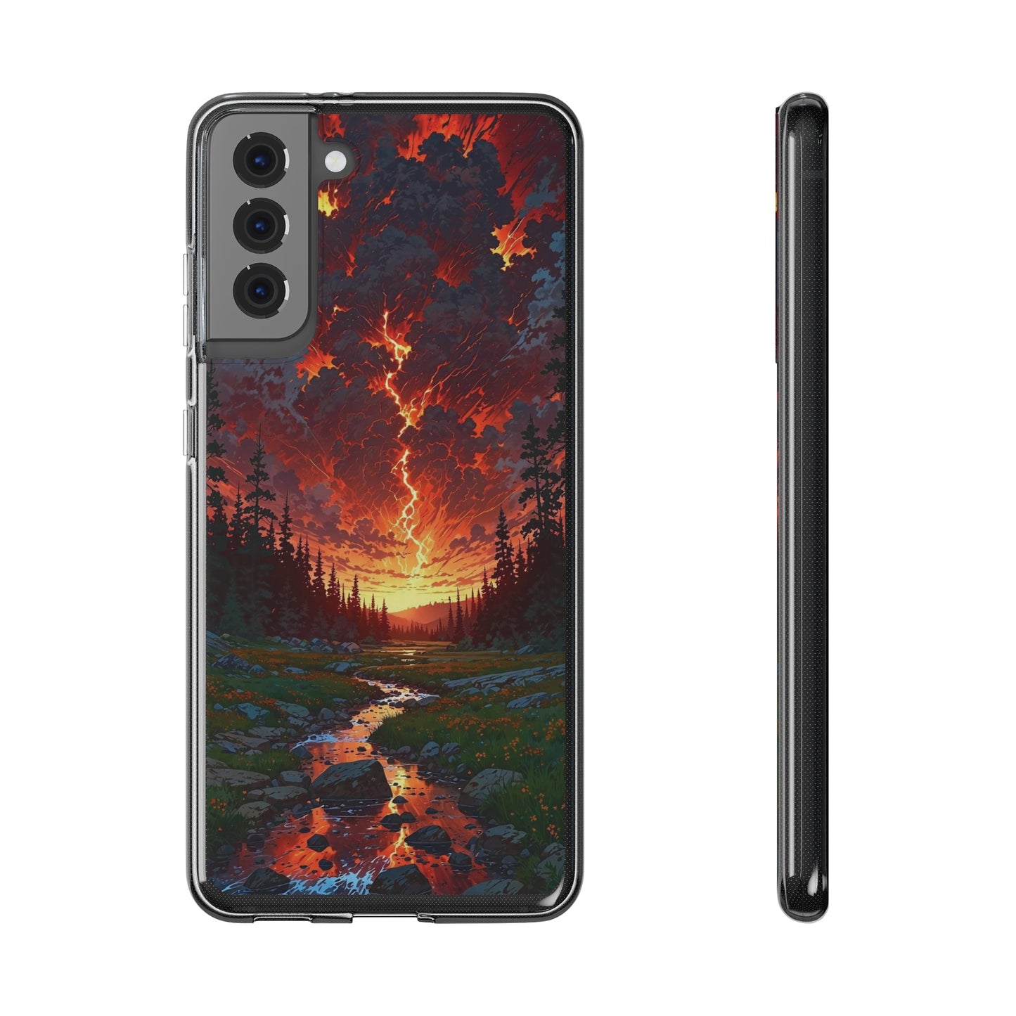 Nature-Inspired Soft Phone Case - Vibrant Sunset Design