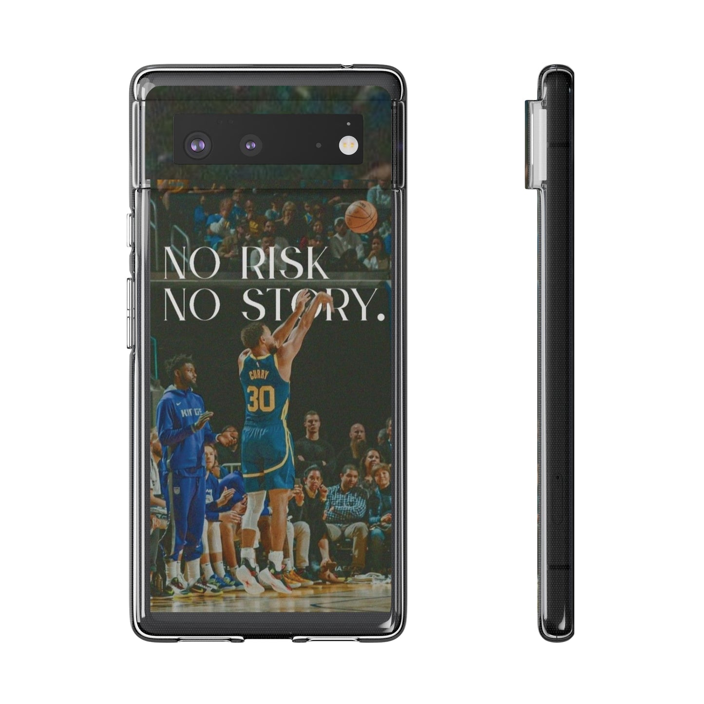 Steph Curry Motivational Soft Phone Case - No Risk, No Story for Sports Lovers