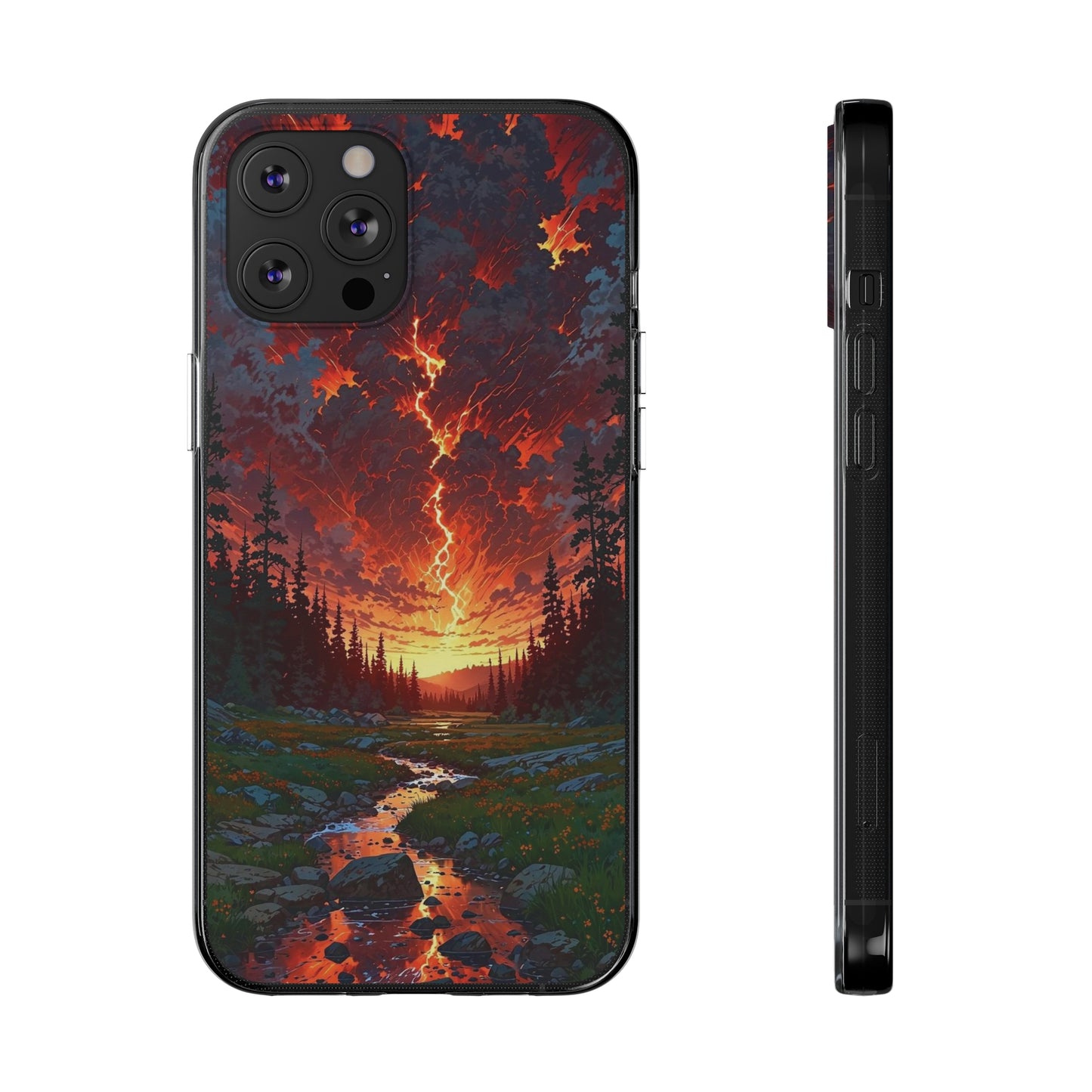 Nature-Inspired Soft Phone Case - Vibrant Sunset Design