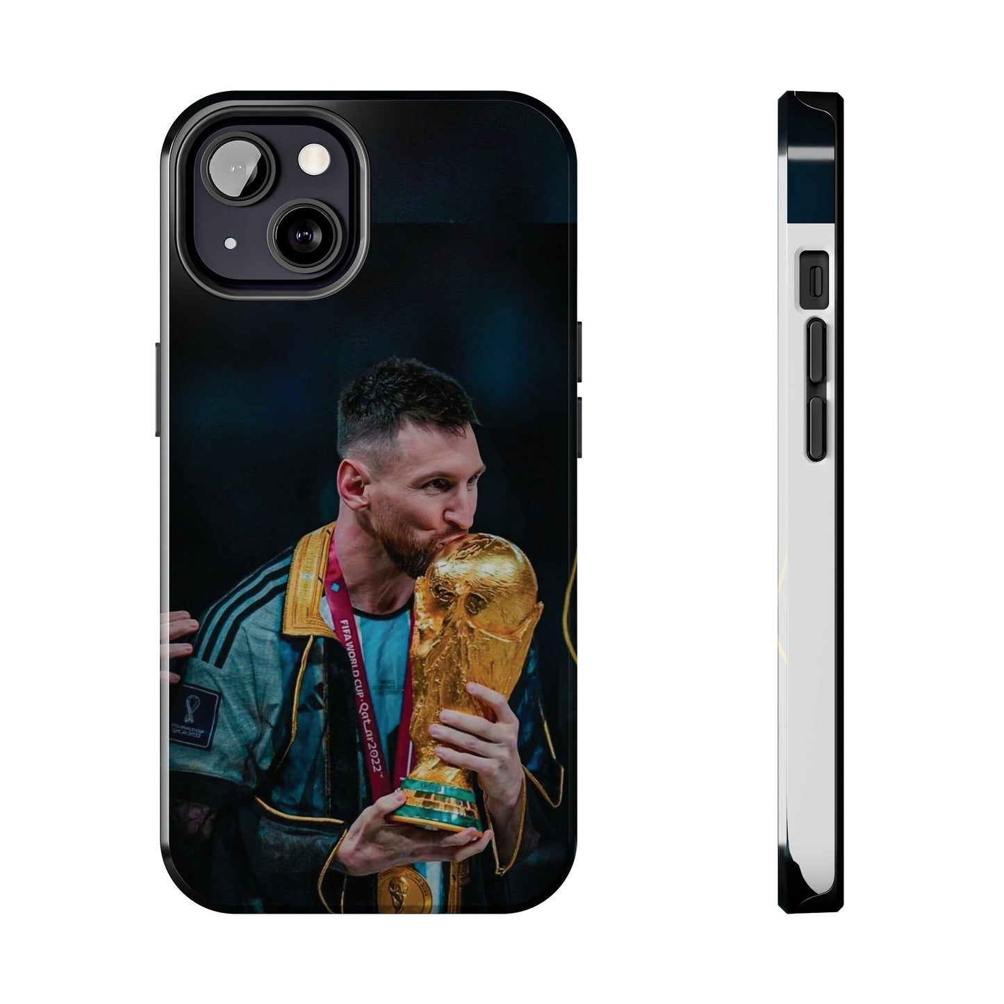 Messi World Cup Champion Tough Phone Case - Messi Trophy Design