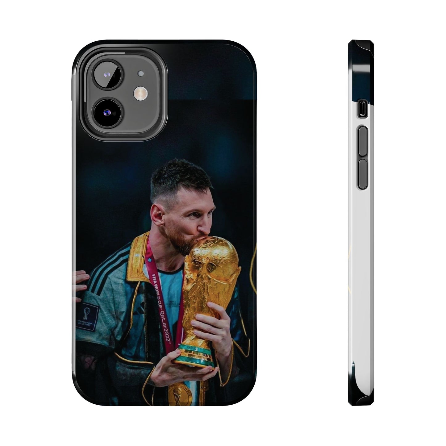 Messi World Cup Champion Tough Phone Case - Messi Trophy Design