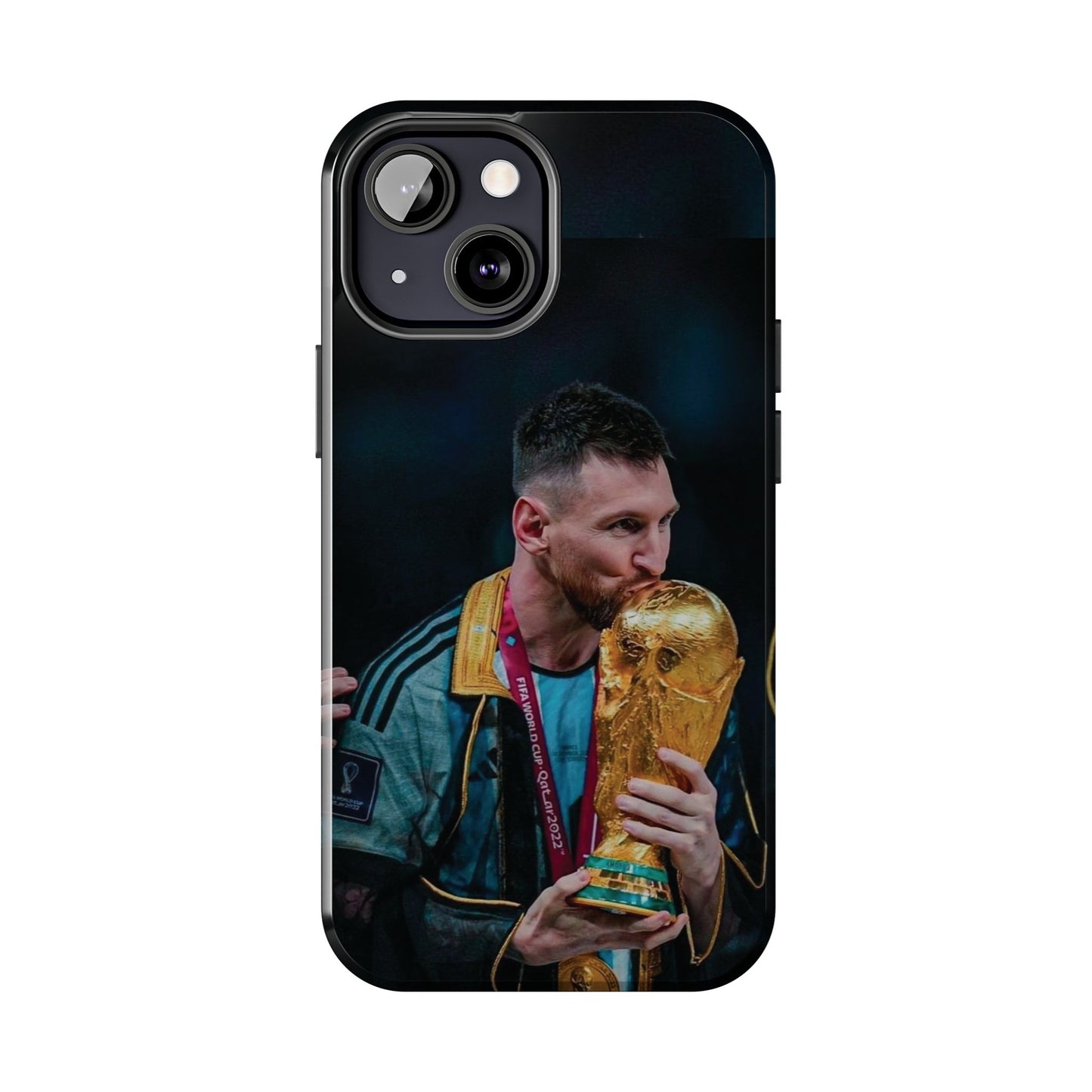 Messi World Cup Champion Tough Phone Case - Messi Trophy Design