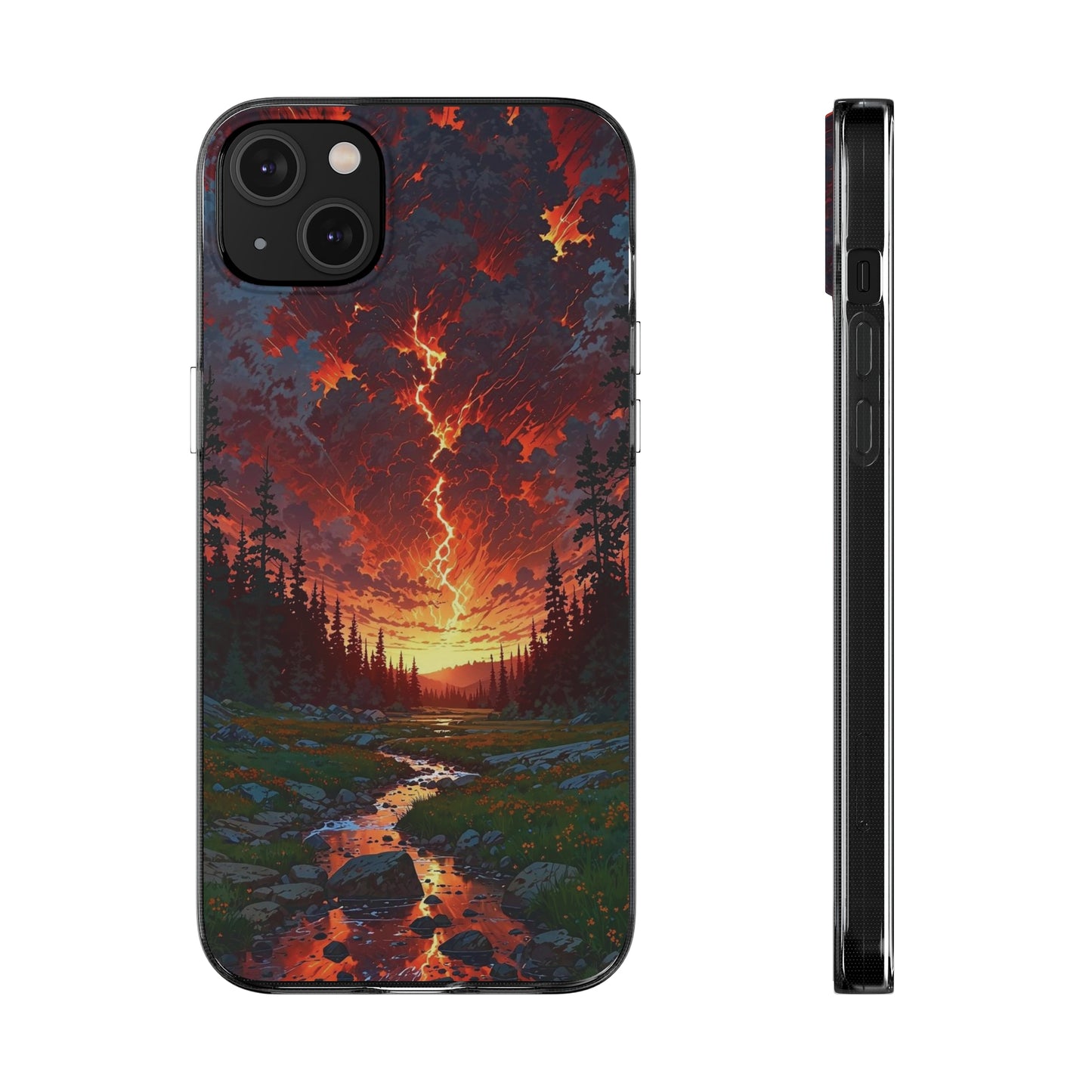 Nature-Inspired Soft Phone Case - Vibrant Sunset Design