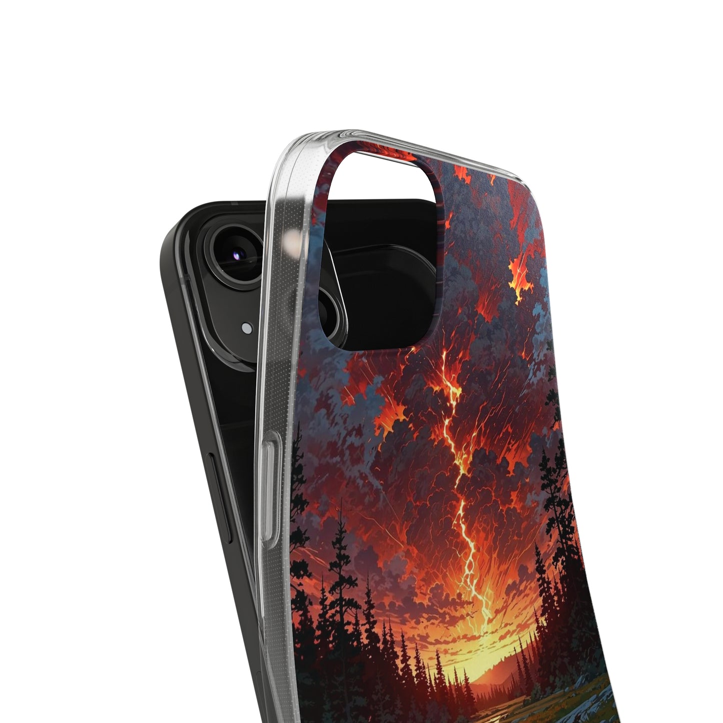 Nature-Inspired Soft Phone Case - Vibrant Sunset Design
