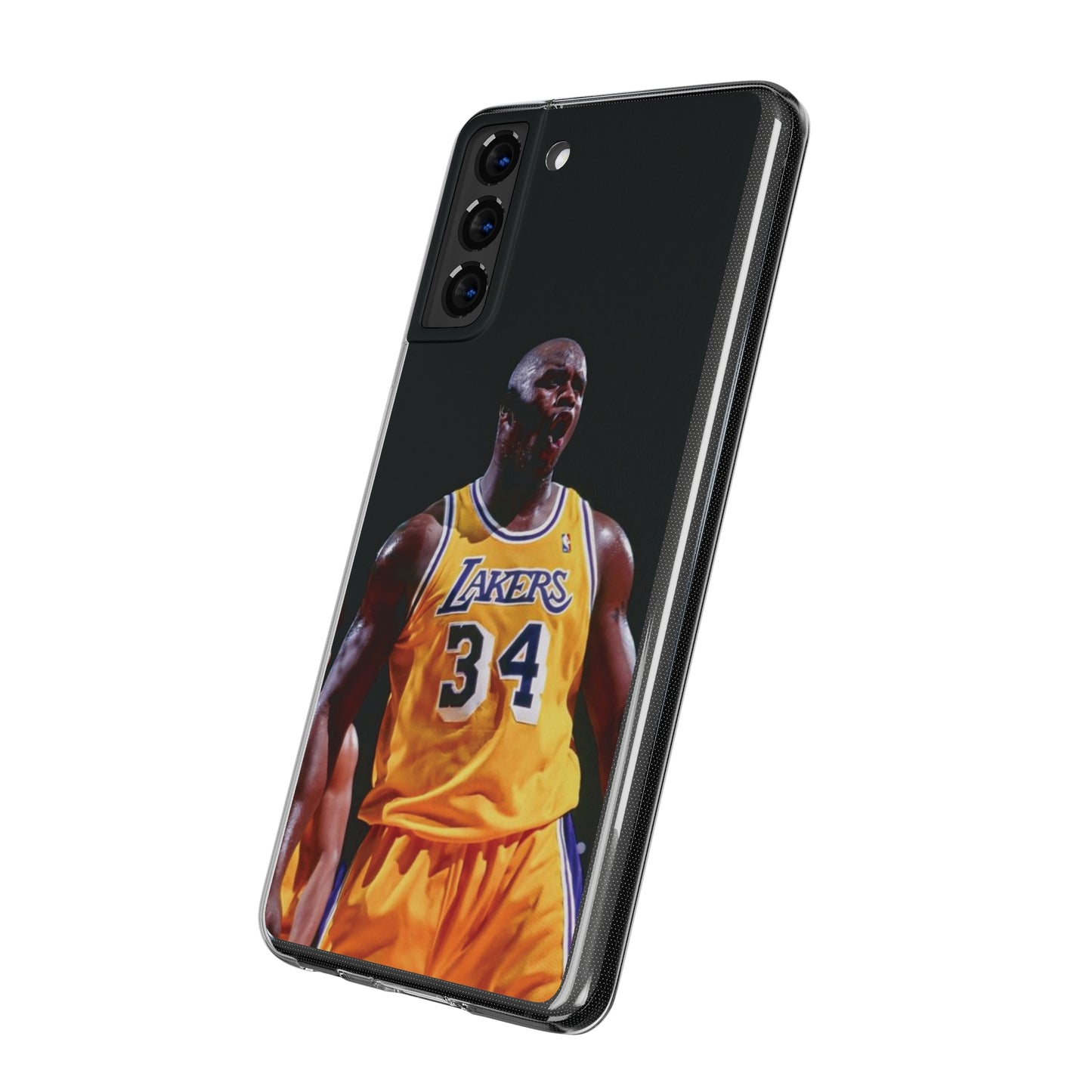 Shaq Vintage Basketball Star Soft Phone Case - Vibrant Lakers Design