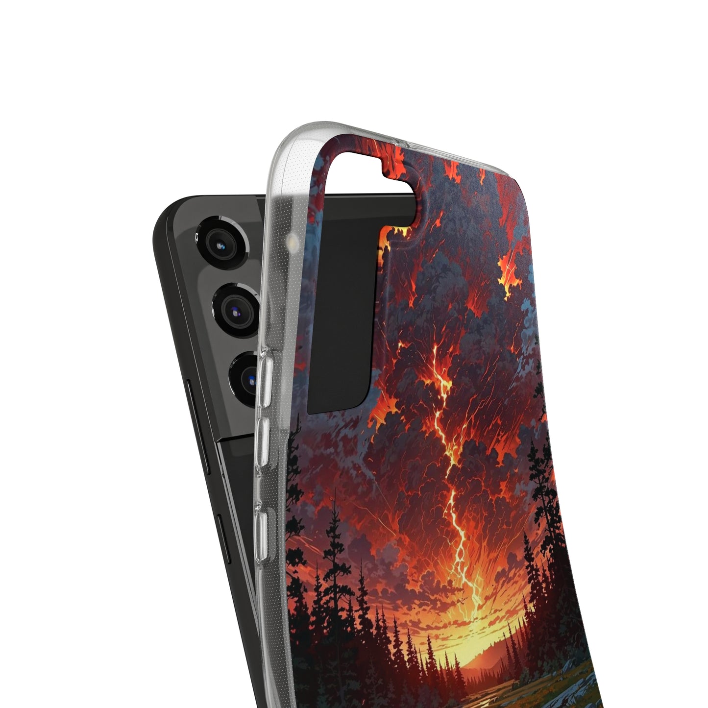 Nature-Inspired Soft Phone Case - Vibrant Sunset Design
