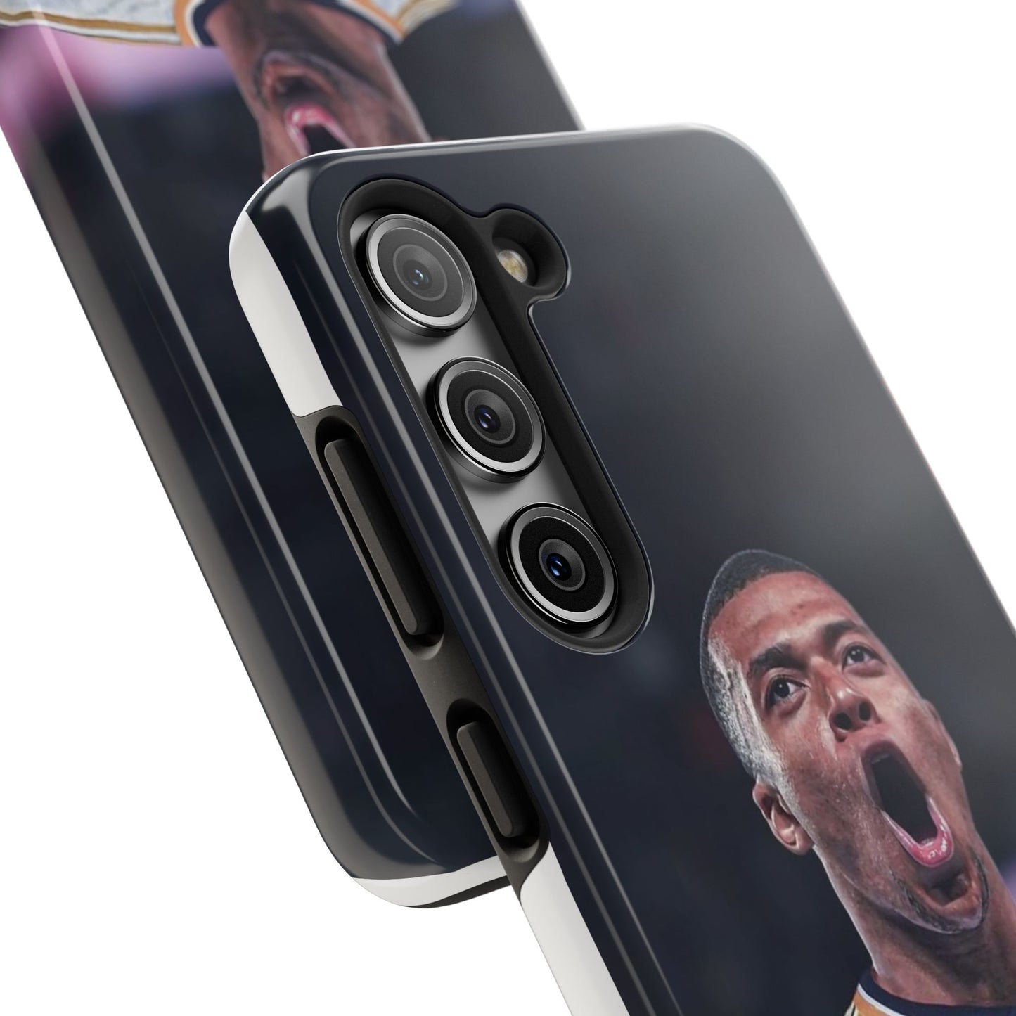 Kylian Mbappé Sporty Tough Phone Case with Goal Celebration Design