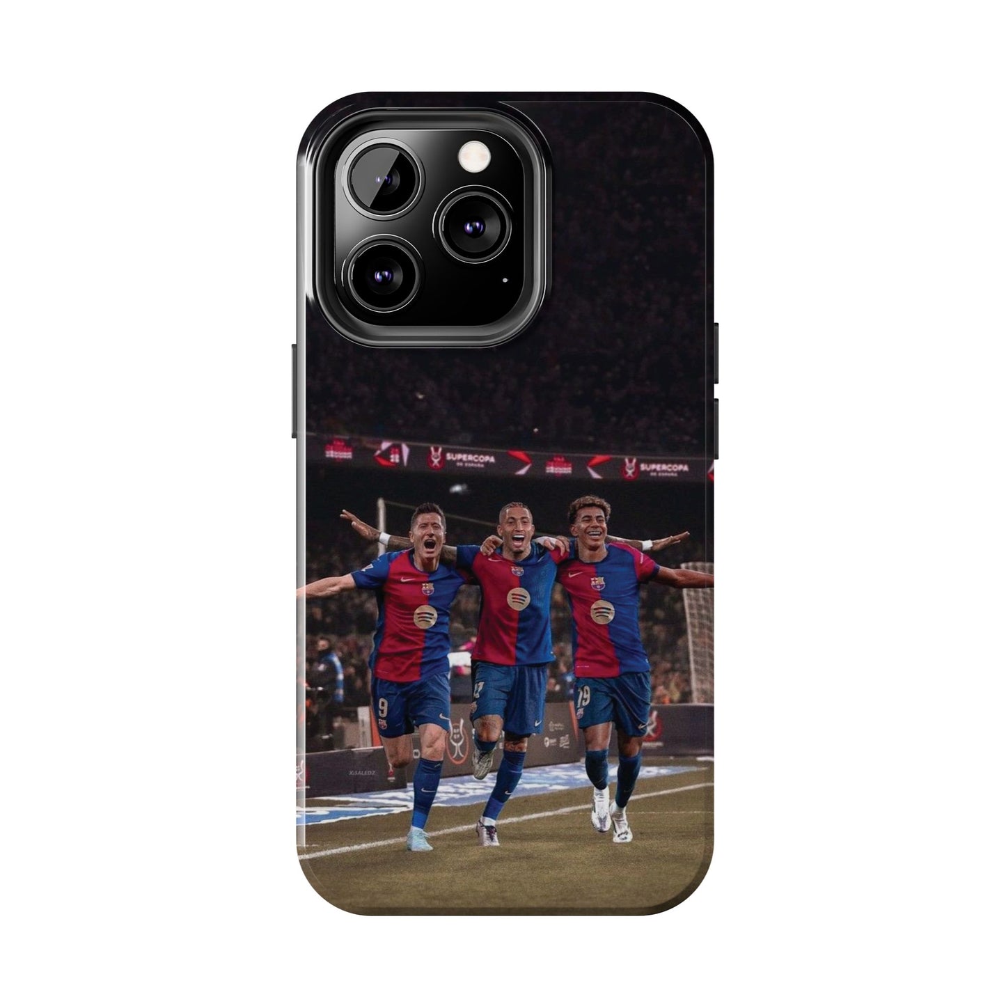 Lewandowski, Raphinha, Lamine Yamal Soccer Team Tough Phone Case - Durable Protection for Fans!