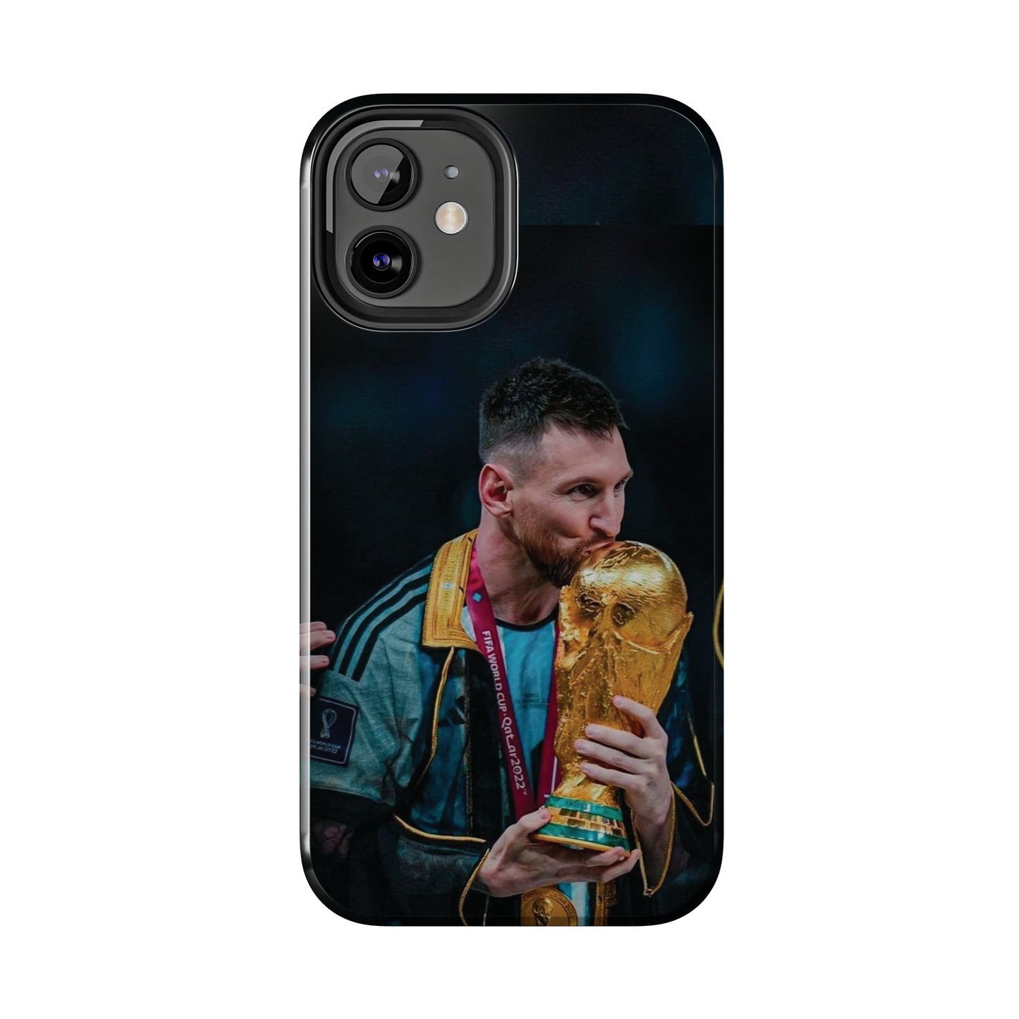 Messi World Cup Champion Tough Phone Case - Messi Trophy Design