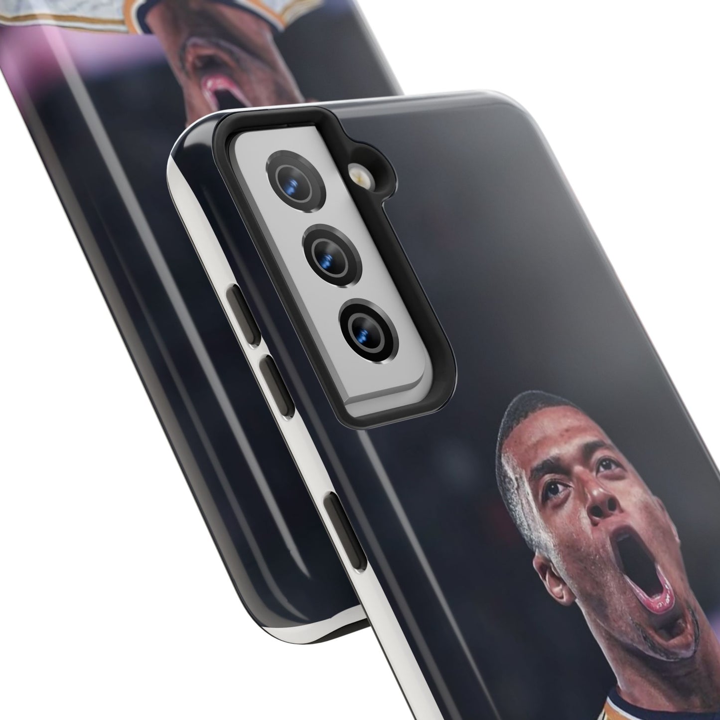 Kylian Mbappé Sporty Tough Phone Case with Goal Celebration Design