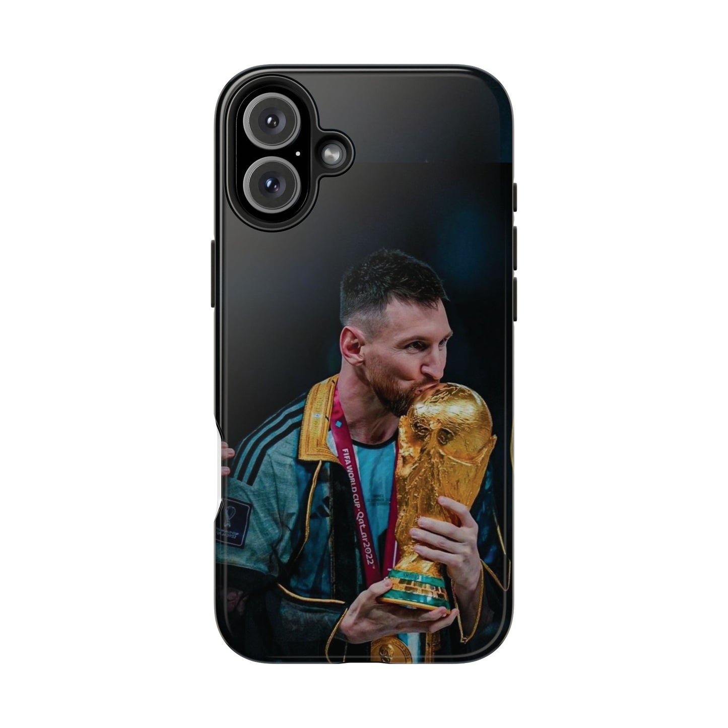 Messi World Cup Champion Tough Phone Case - Messi Trophy Design