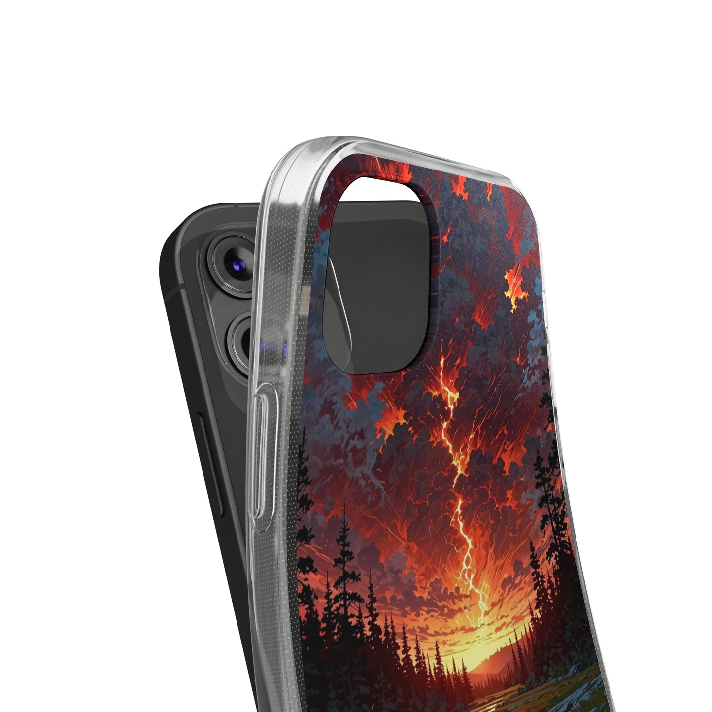 Nature-Inspired Soft Phone Case - Vibrant Sunset Design