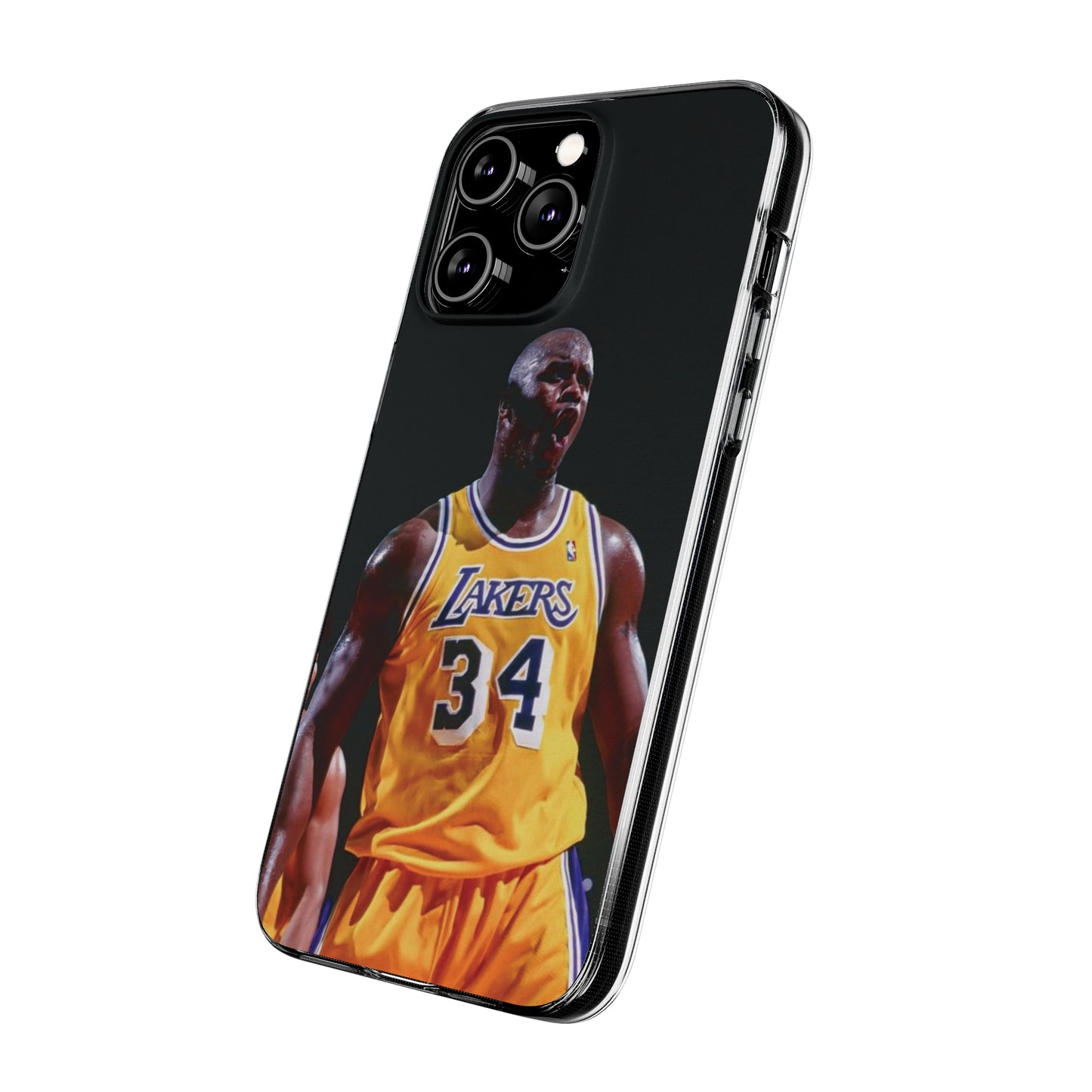 Shaq Vintage Basketball Star Soft Phone Case - Vibrant Lakers Design