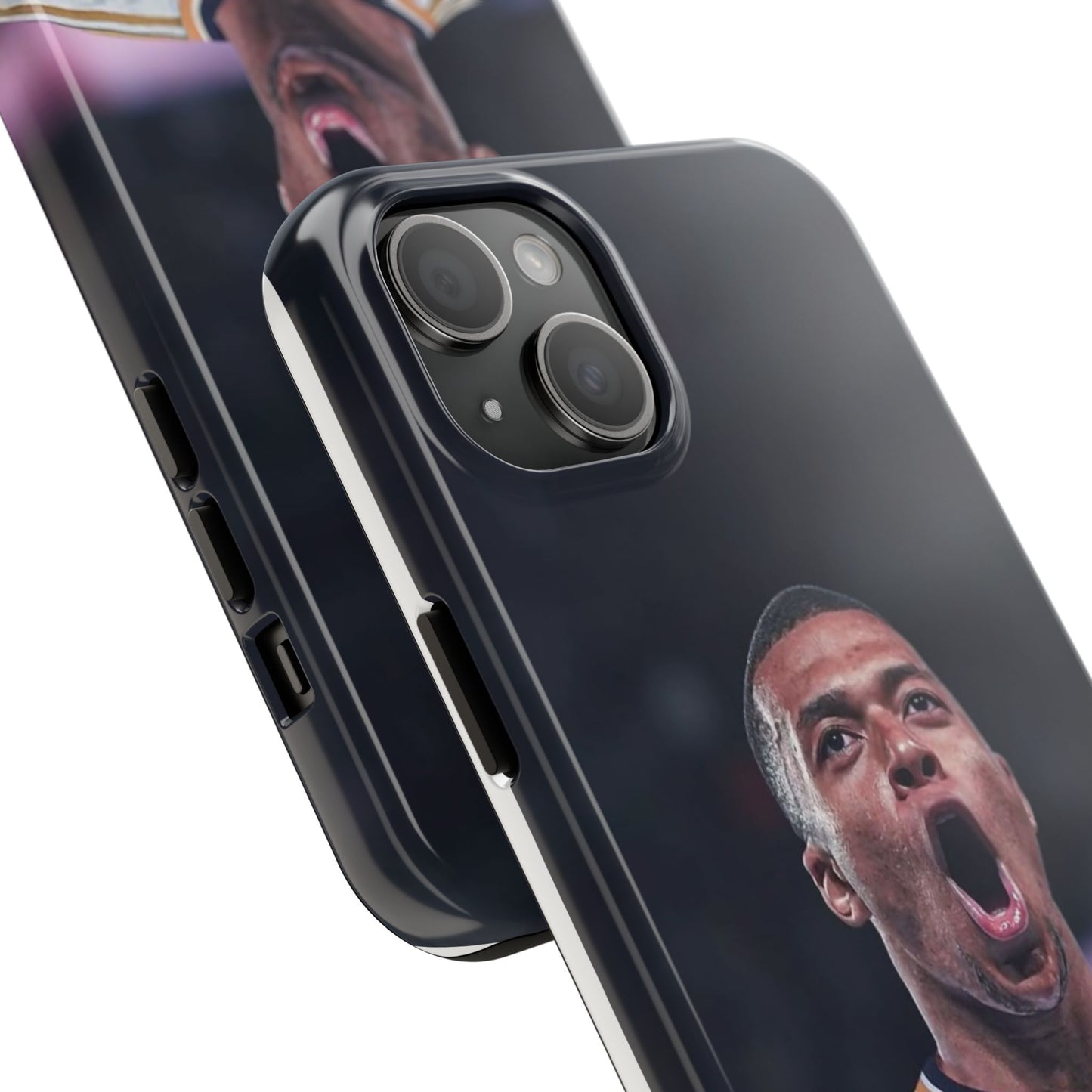 Kylian Mbappé Sporty Tough Phone Case with Goal Celebration Design
