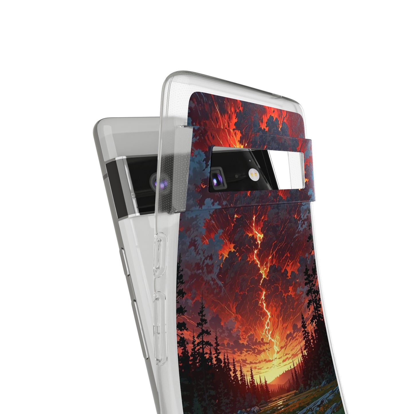 Nature-Inspired Soft Phone Case - Vibrant Sunset Design
