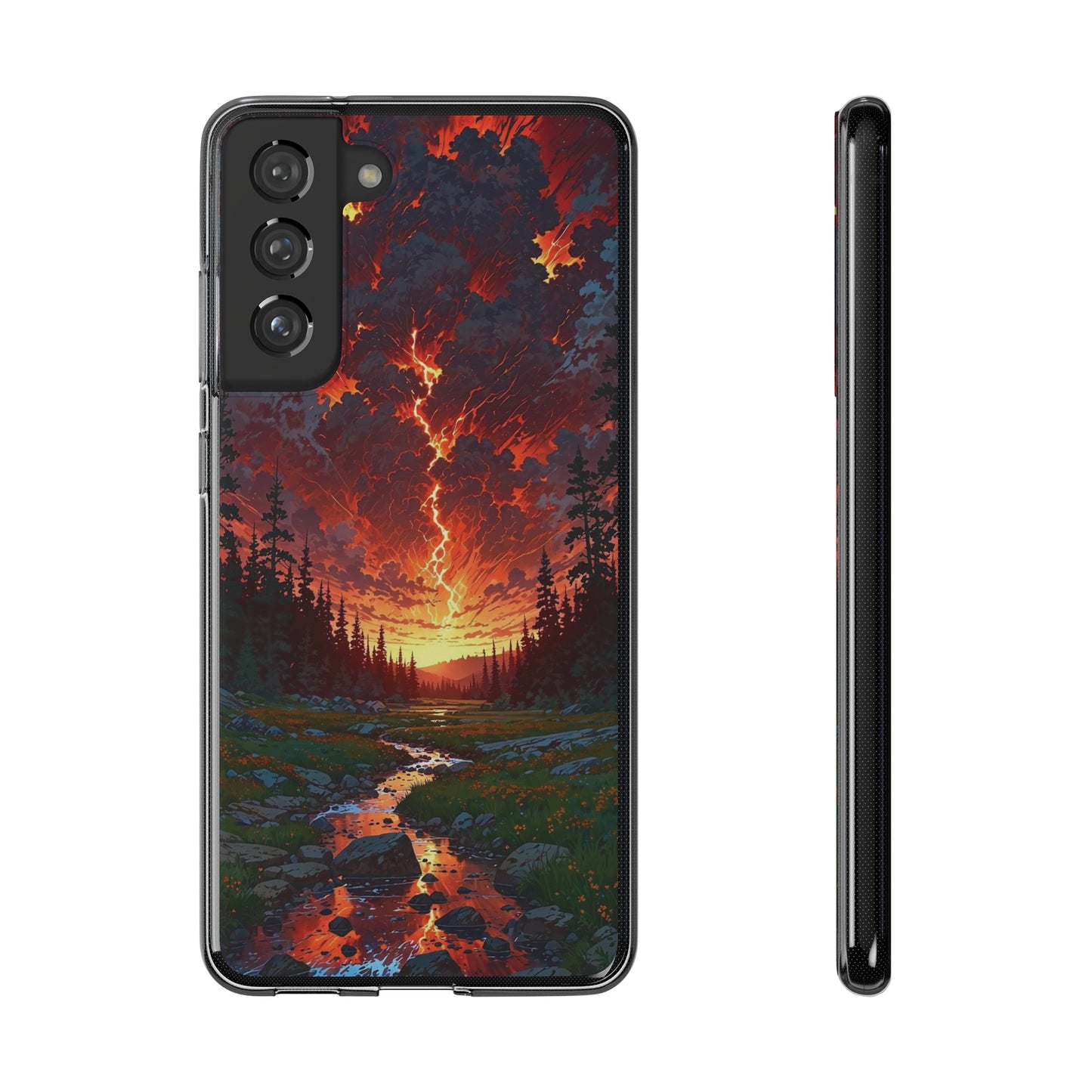 Nature-Inspired Soft Phone Case - Vibrant Sunset Design