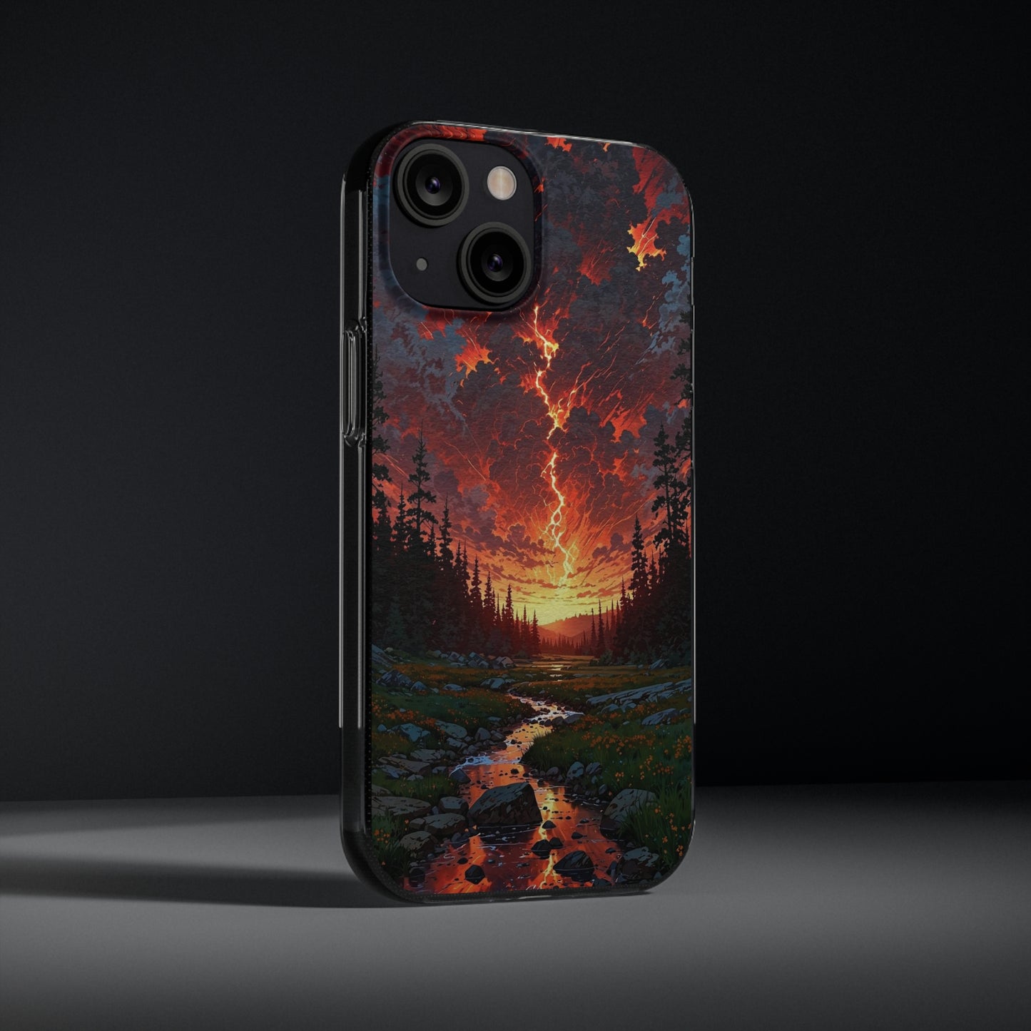 Nature-Inspired Soft Phone Case - Vibrant Sunset Design