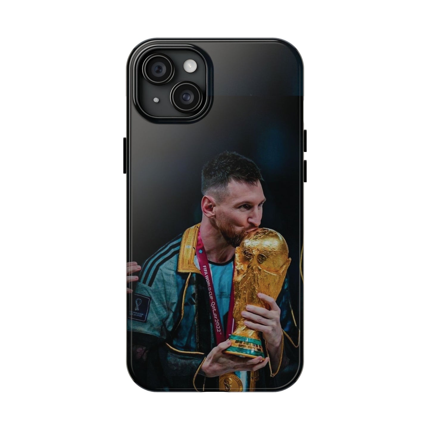 Messi World Cup Champion Tough Phone Case - Messi Trophy Design