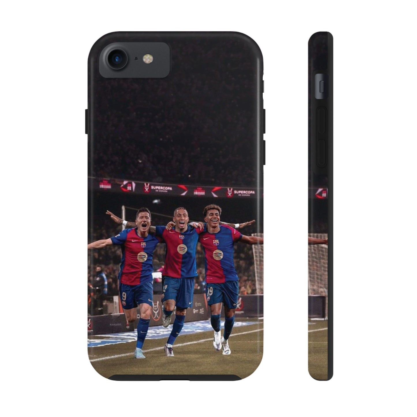 Lewandowski, Raphinha, Lamine Yamal Soccer Team Tough Phone Case - Durable Protection for Fans!