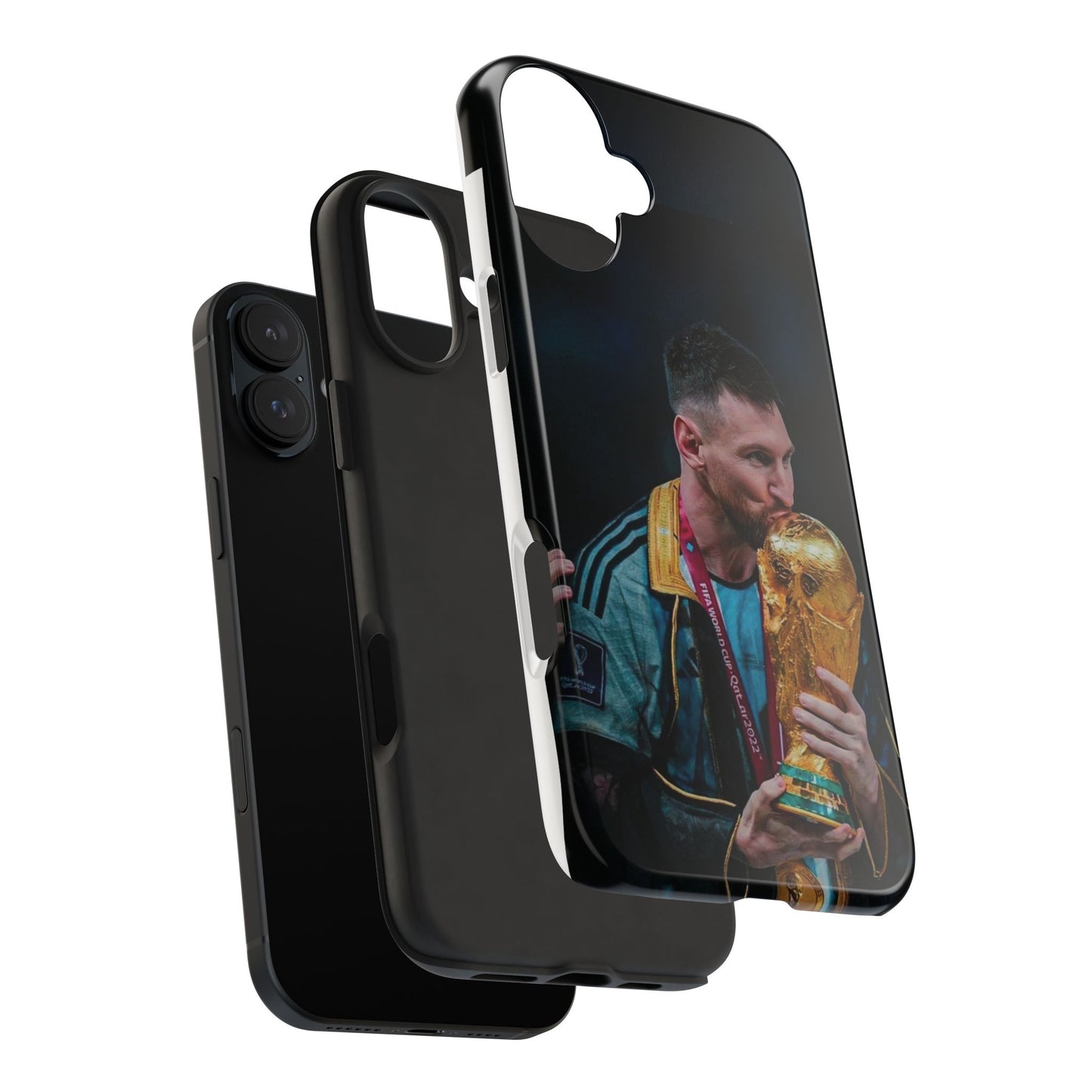 Messi World Cup Champion Tough Phone Case - Messi Trophy Design