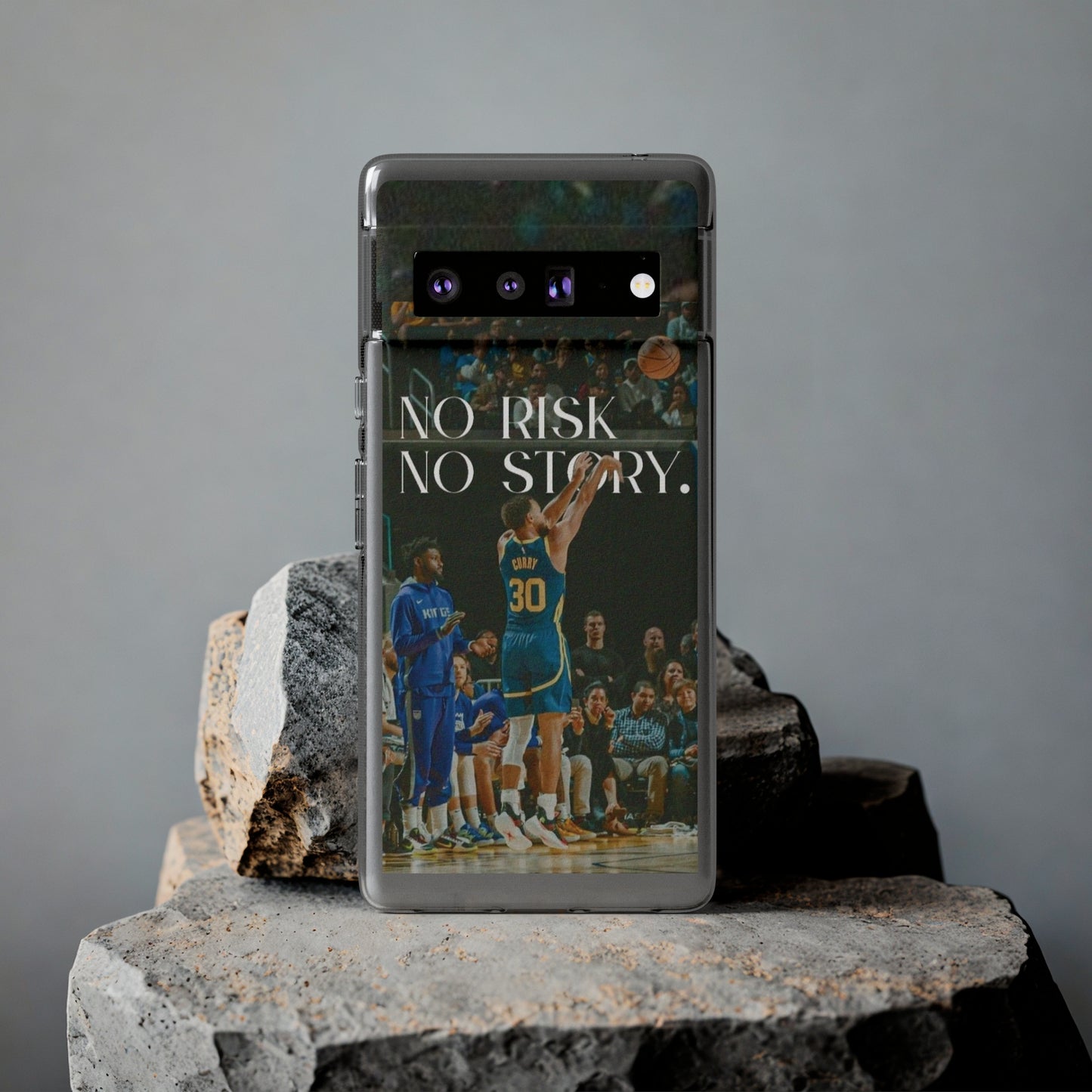 Steph Curry Motivational Soft Phone Case - No Risk, No Story for Sports Lovers