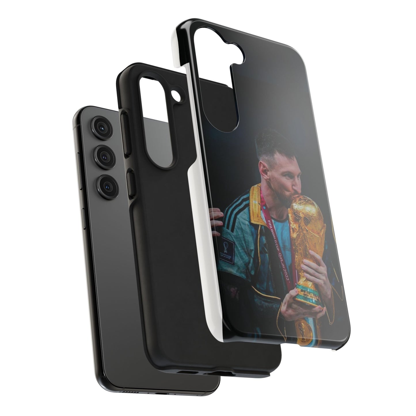 Messi World Cup Champion Tough Phone Case - Messi Trophy Design