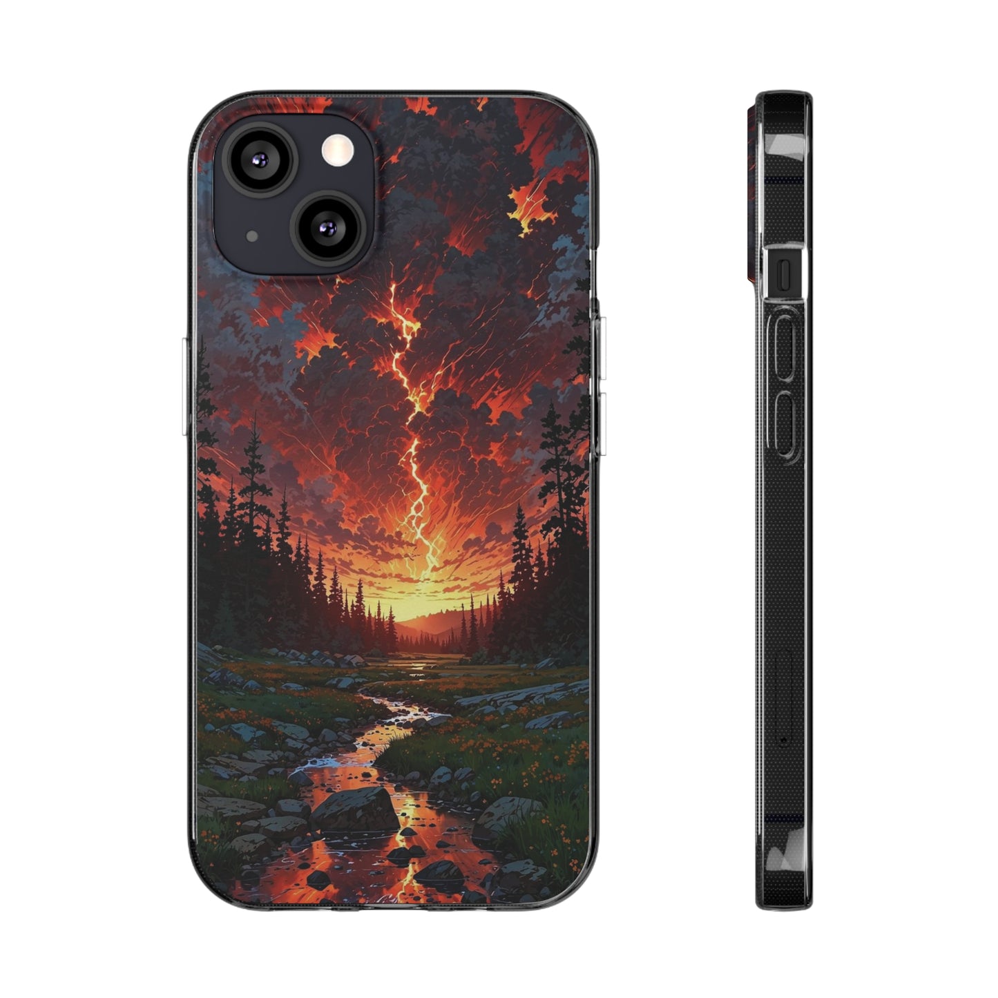 Nature-Inspired Soft Phone Case - Vibrant Sunset Design