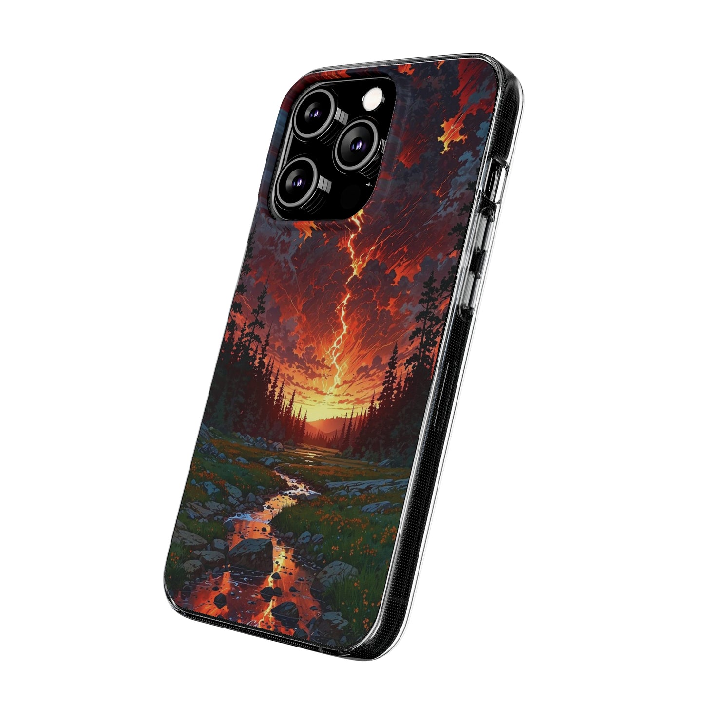 Nature-Inspired Soft Phone Case - Vibrant Sunset Design