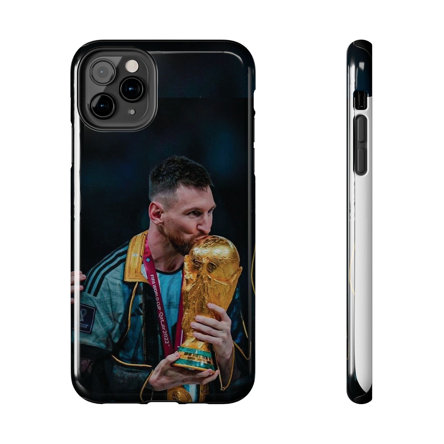Messi World Cup Champion Tough Phone Case - Messi Trophy Design