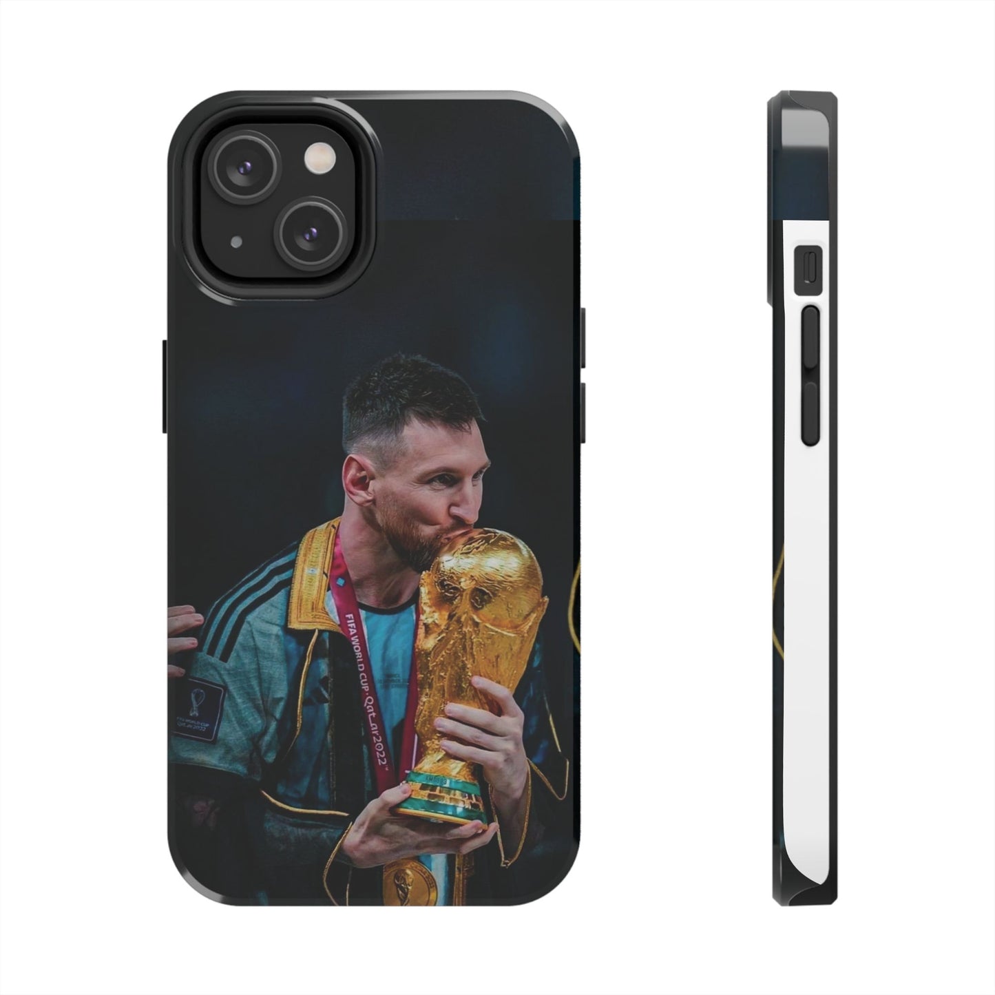Messi World Cup Champion Tough Phone Case - Messi Trophy Design