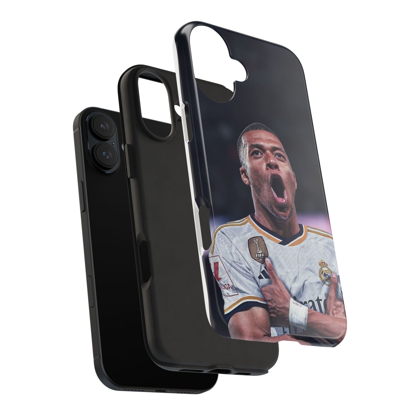 Kylian Mbappé Sporty Tough Phone Case with Goal Celebration Design