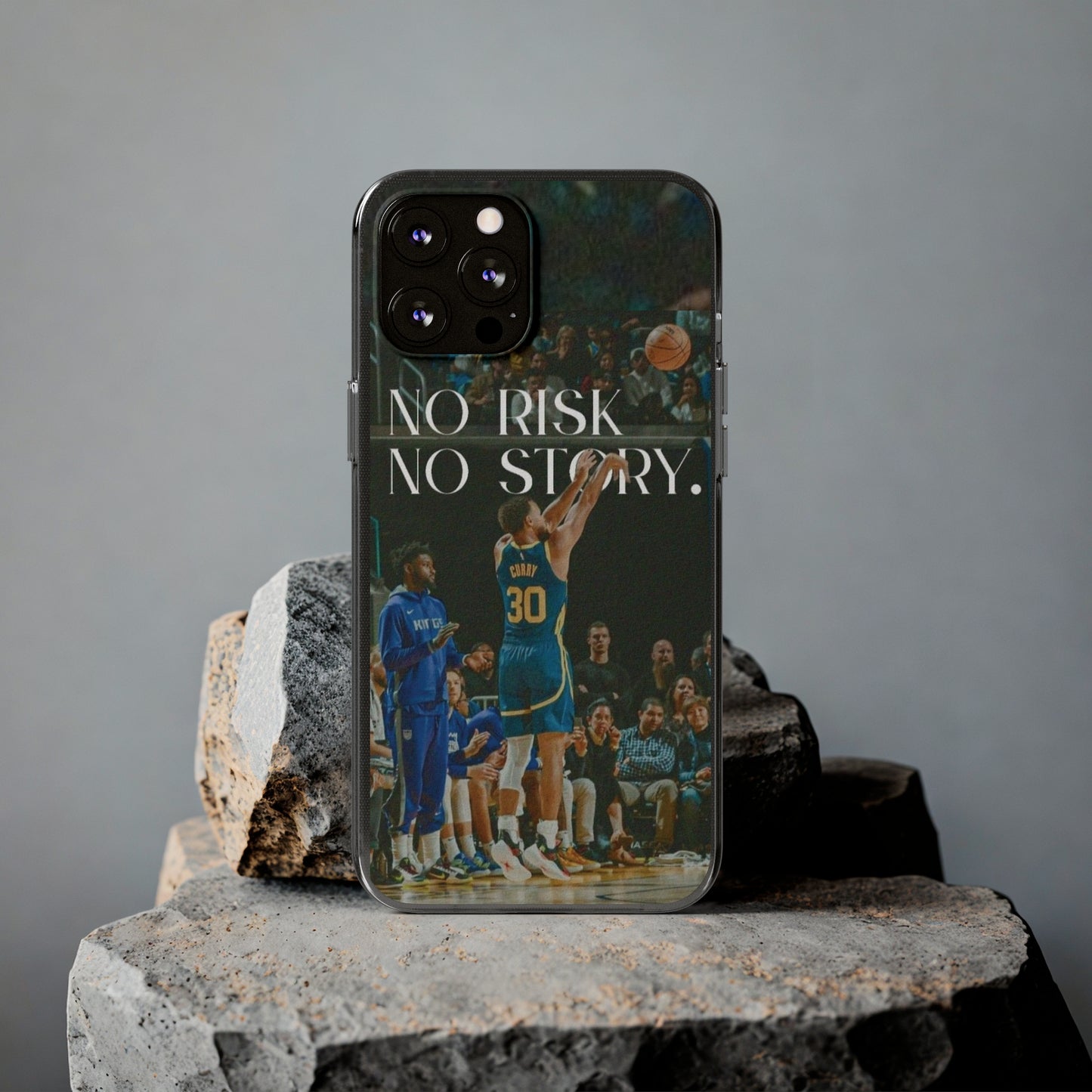 Steph Curry Motivational Soft Phone Case - No Risk, No Story for Sports Lovers