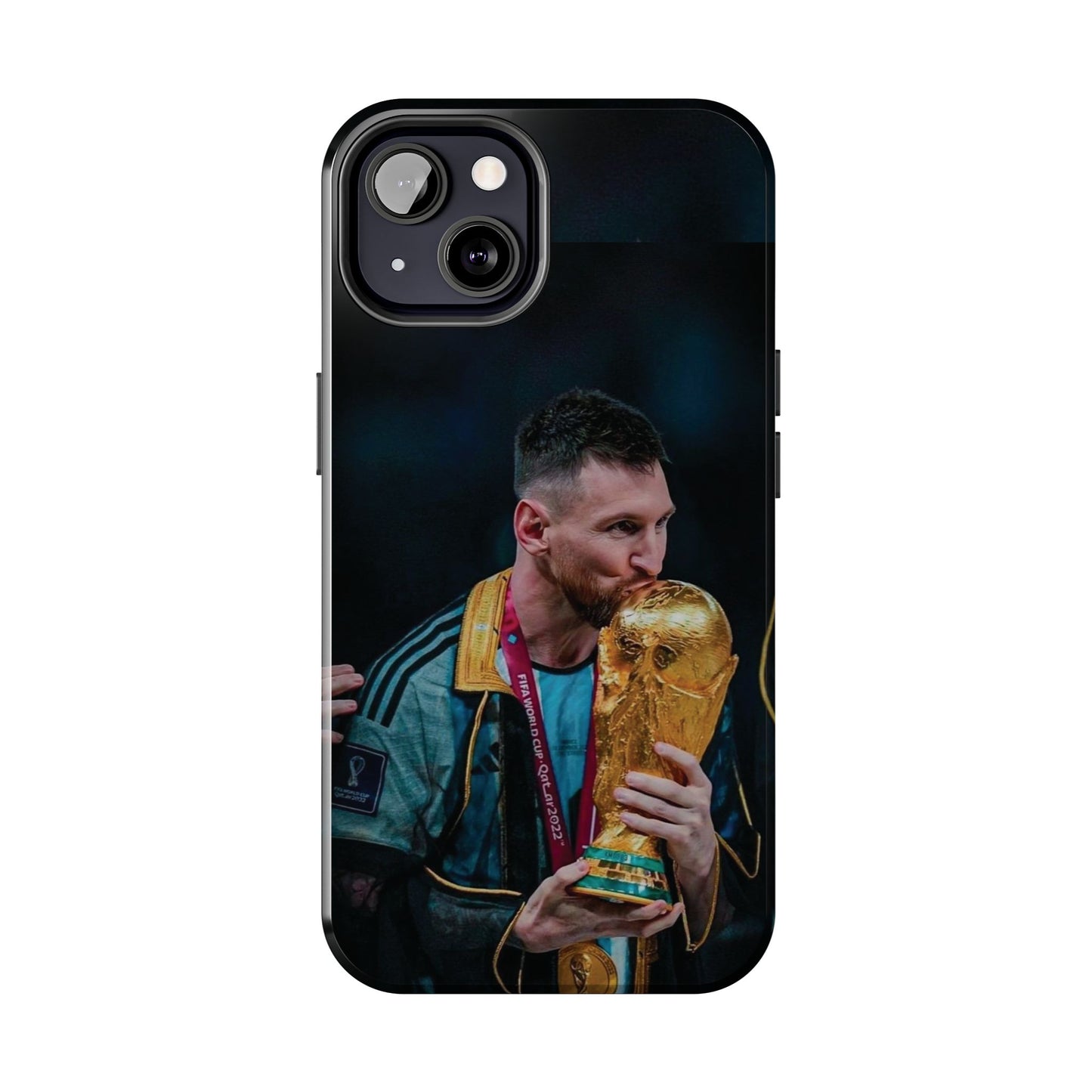Messi World Cup Champion Tough Phone Case - Messi Trophy Design