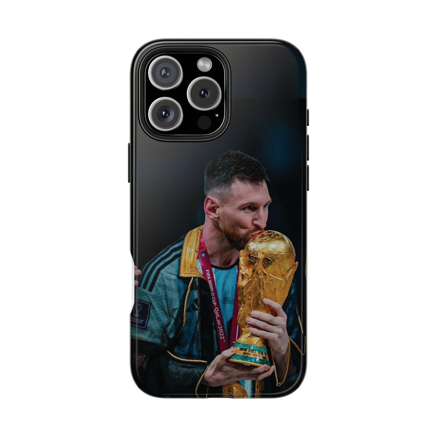 Messi World Cup Champion Tough Phone Case - Messi Trophy Design