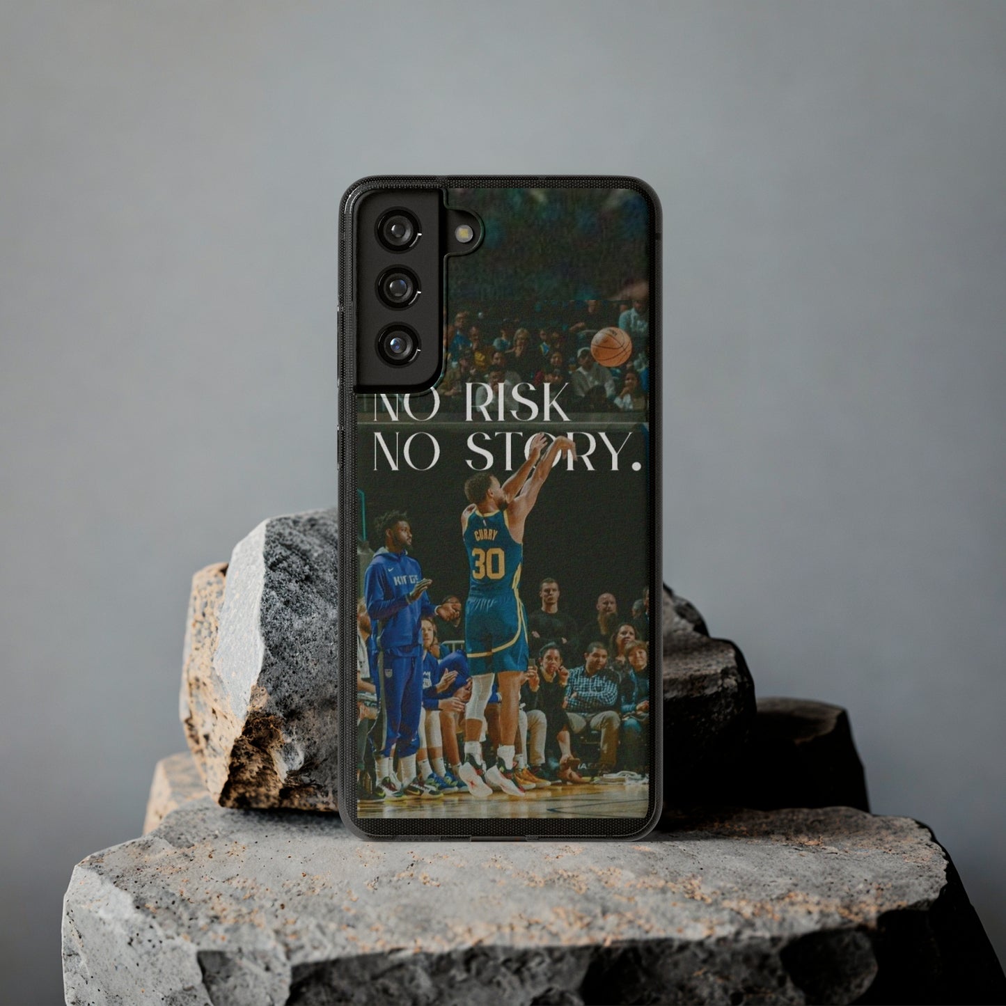 Steph Curry Motivational Soft Phone Case - No Risk, No Story for Sports Lovers