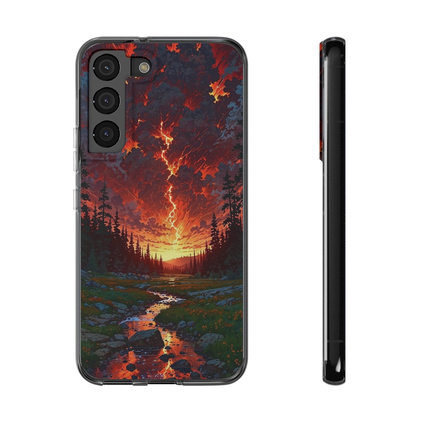 Nature-Inspired Soft Phone Case - Vibrant Sunset Design
