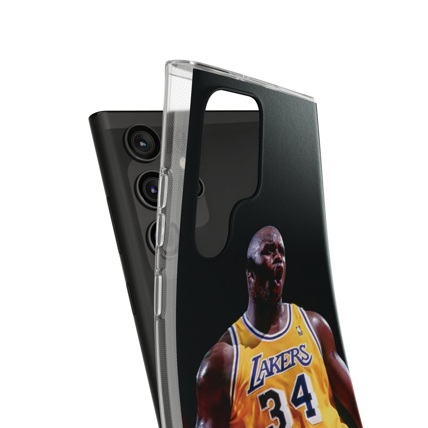 Shaq Vintage Basketball Star Soft Phone Case - Vibrant Lakers Design