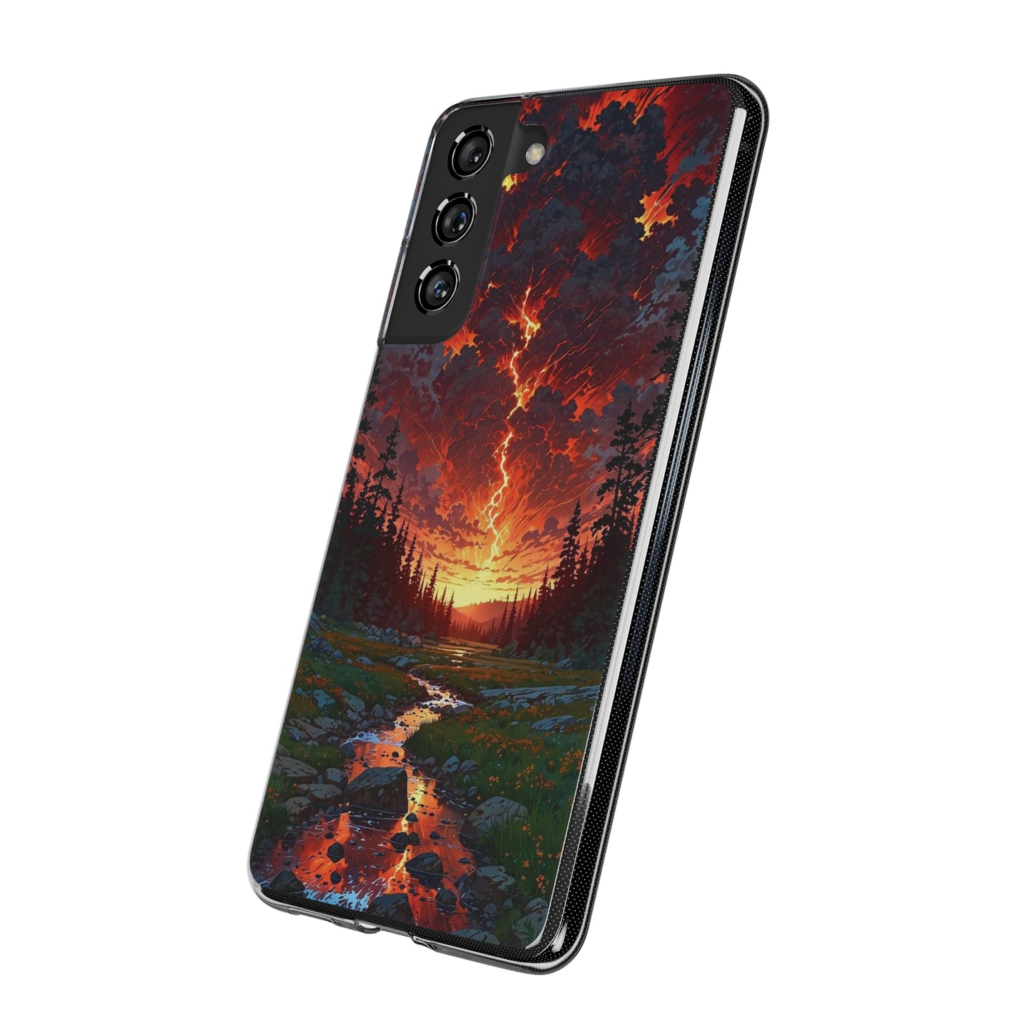 Nature-Inspired Soft Phone Case - Vibrant Sunset Design
