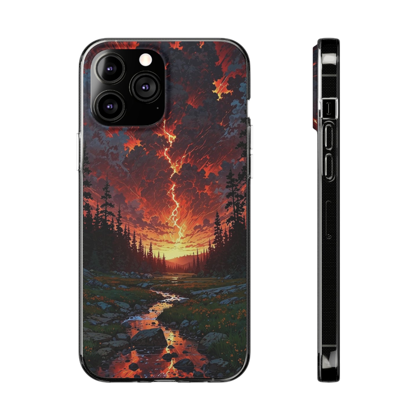 Nature-Inspired Soft Phone Case - Vibrant Sunset Design
