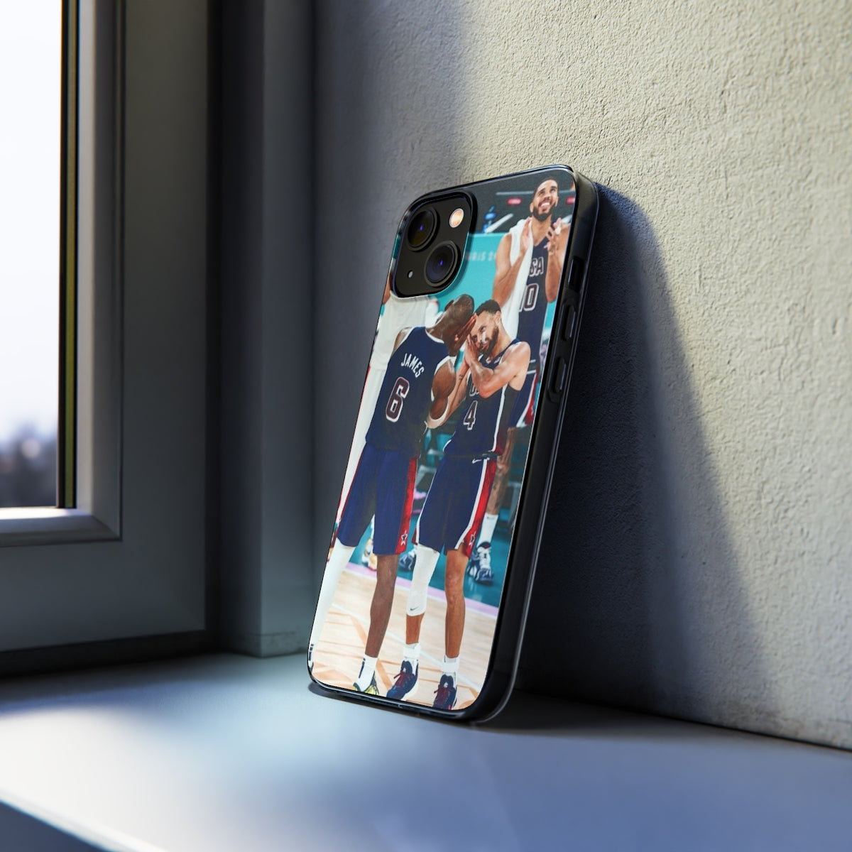 Lebron James, and Steph Curry Team Spirit Soft Phone Case - Basketball Celebration Design