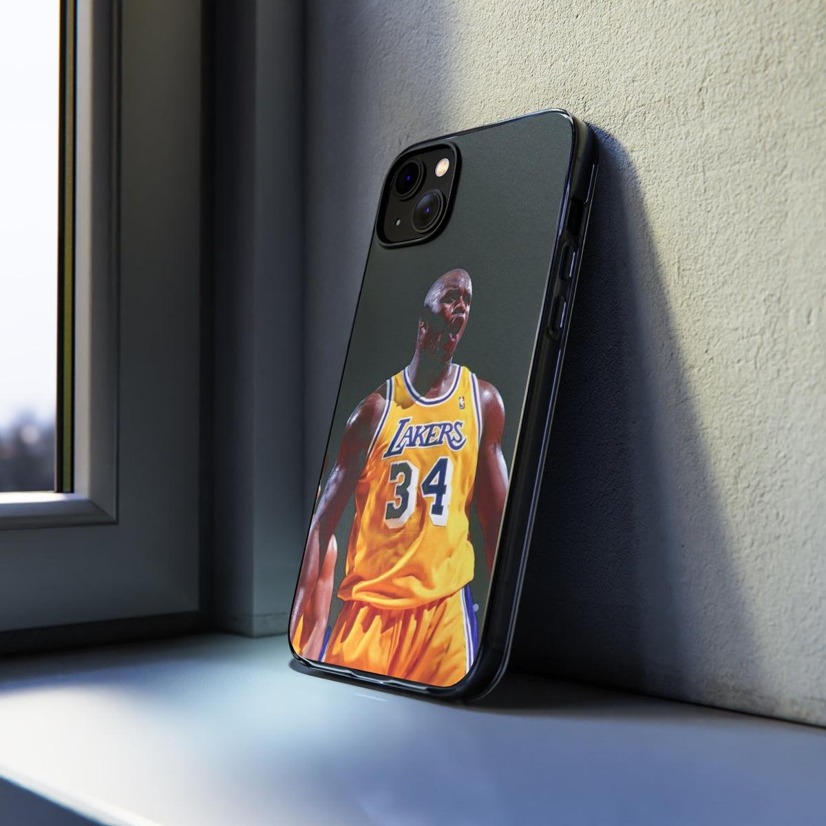Shaq Vintage Basketball Star Soft Phone Case - Vibrant Lakers Design