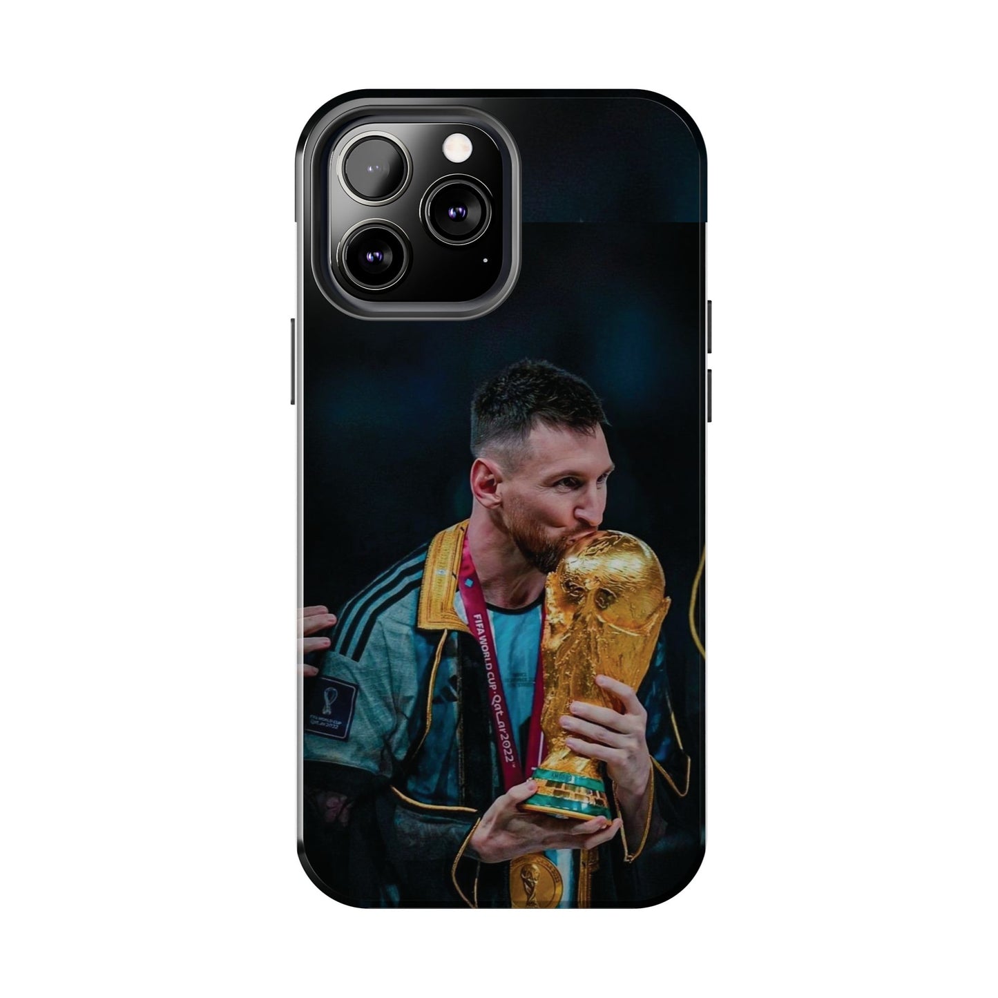 Messi World Cup Champion Tough Phone Case - Messi Trophy Design